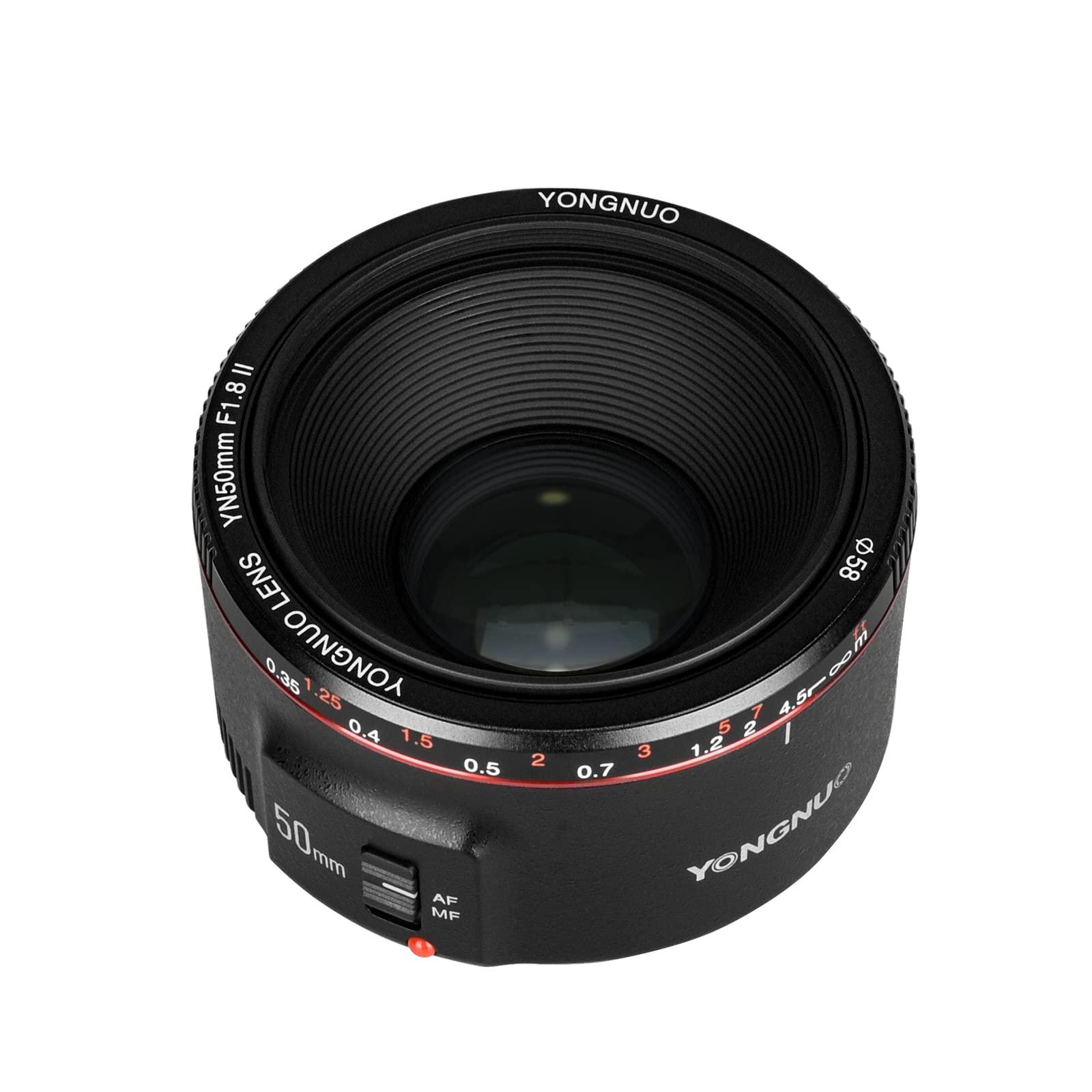 YONGNUO Yongnuo YN50MM F1.8 II Lens for Canon, 50mm F1.8C Large Aperture, AF/MF Standard Prime Lens for Canon