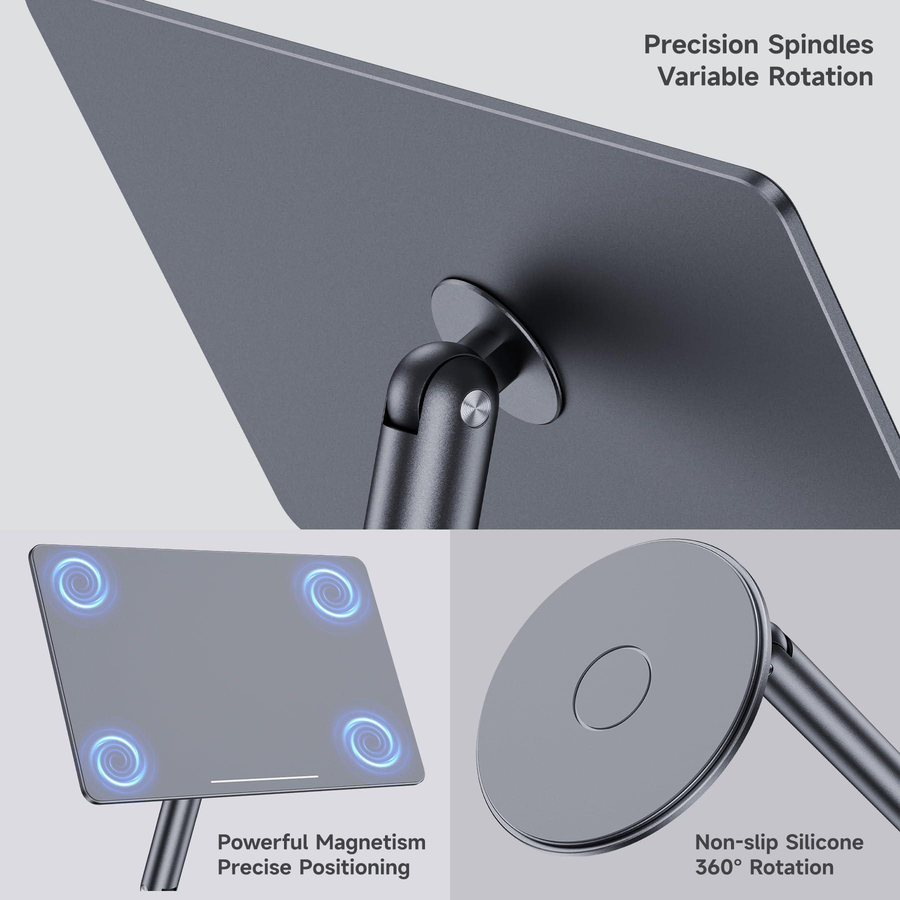 BENKS BENKS Magnetic iPad Stand, Infinity Pro 360 Rotating iPad Mount, Foldable Portable Tablet Holder, Adjustable Rotating Table Stand for Apple iPad Pro 11" 1st/2nd/3rd/4th Gens, iPad Air 11" 6th/5th/4th