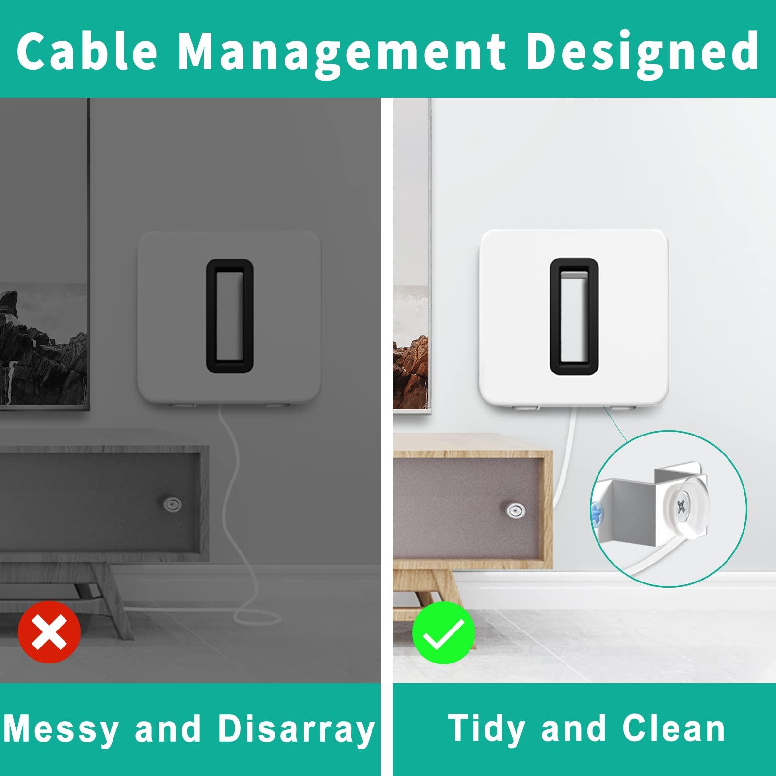 Black Sesame Wall Mount for Sonos Sub Gen 3 Gen 2 Mount, Heavy Duty Wall Mount for Sonos Sub Mounts, Mounting Brackets for Sonos Wireless Sub with Hardware Kit, White