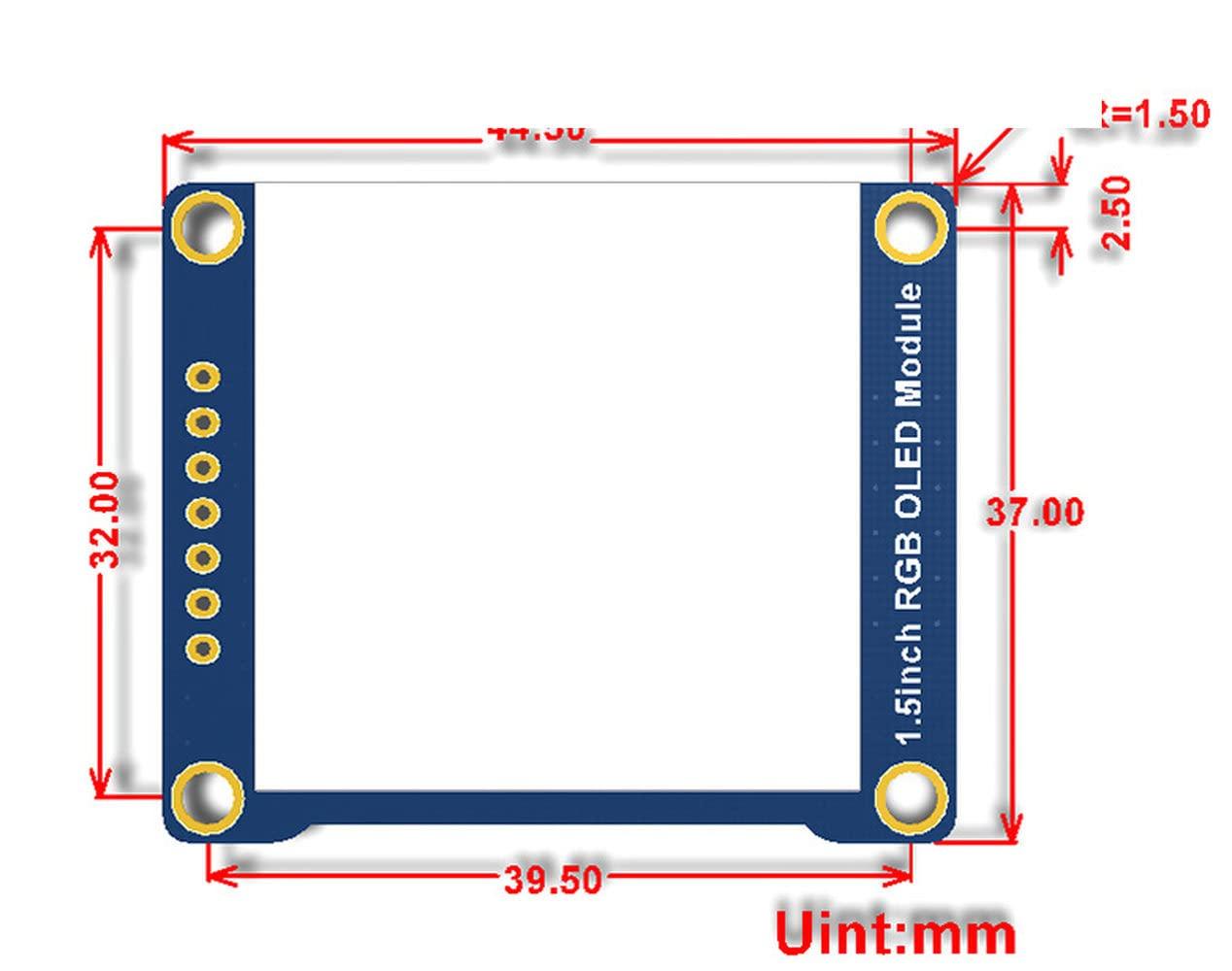 Midzooparts Waveshare 128x128 General 1.5inch RGB OLED Display Module 16-bit high Color Display Color: RGB 65K Colors