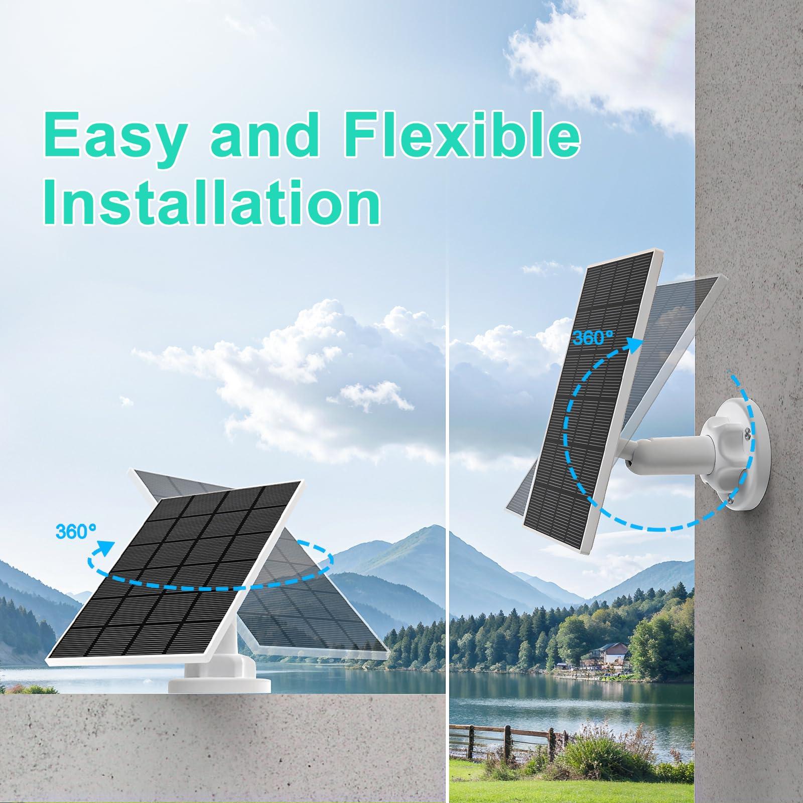 SANSCO [True Wire-Free] SANSCO Wireless Battery Powered Security Camera System with Solar Panels & 500GB HDD, 10 Channel 2K NVR Recorder, (4) 4MP Outdoor WiFi IP Cameras, 2 Way Audio, PIR Smart Detection