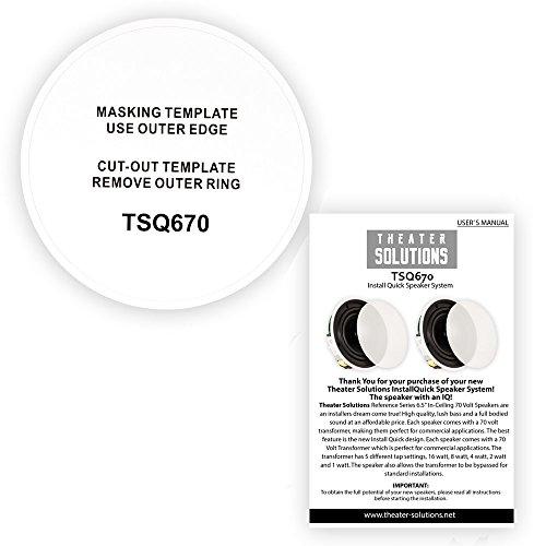 Theater Solutions Theater Solutions TSQ670 in Ceiling 70 Volt 6.5" Speakers Quick Install 7 Speaker Set