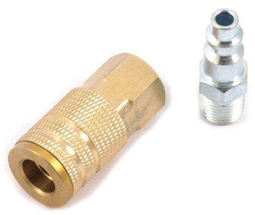 Forney Forney 75305 Air Fitting Male Plug and Female Coupler Set, Industrial Milton Style, 1/4-Inch-by-1/4-Inch
