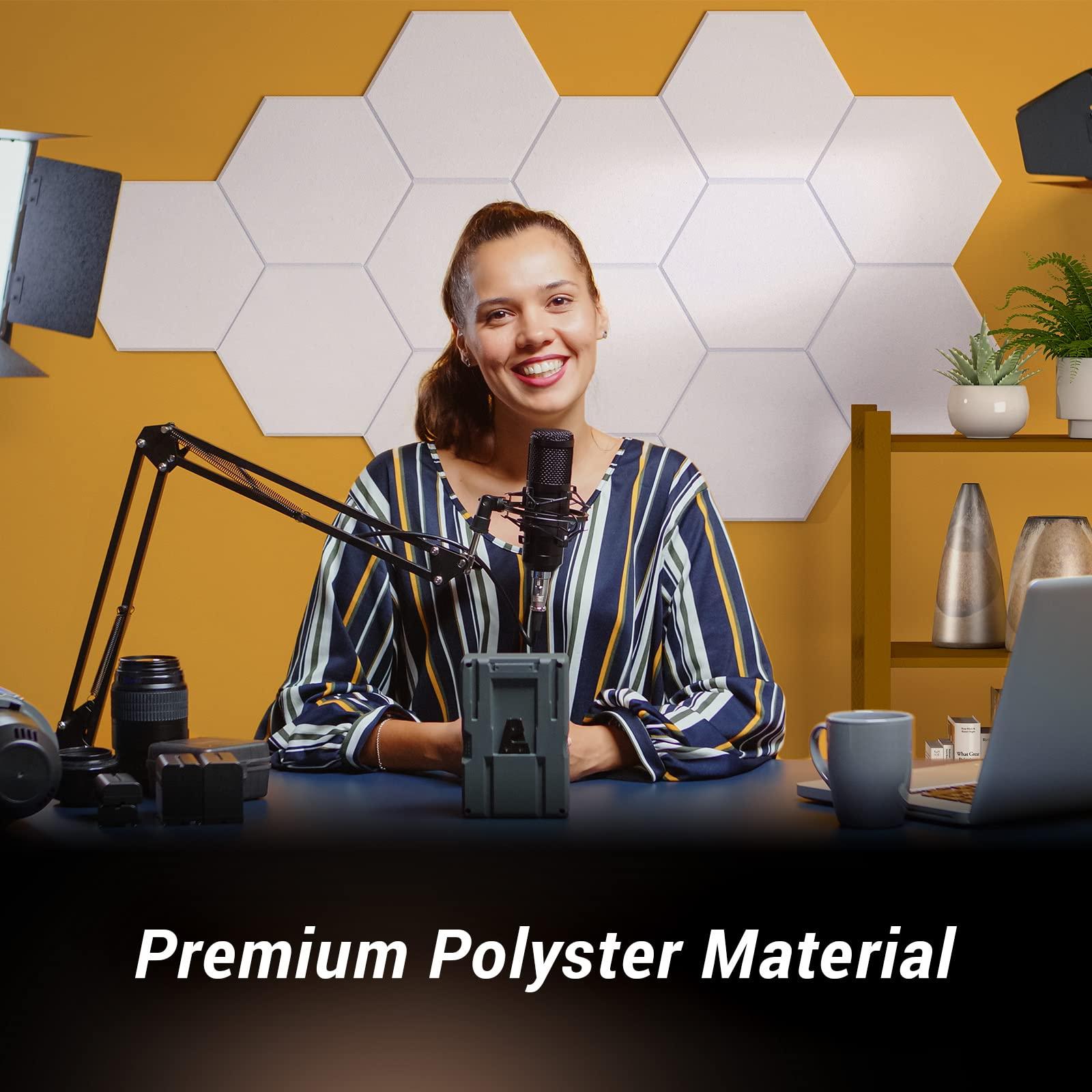 TONOR TONOR USB Computer Microphone TC30, Bundle with 12 Pack Hexagon Acoustic Panels White