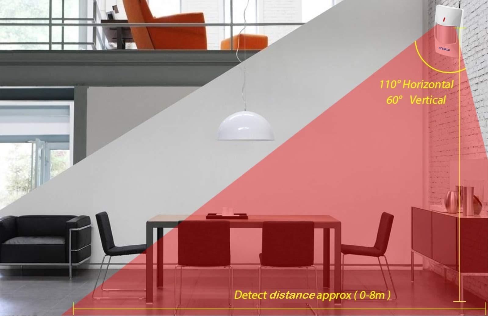 KERUI KERUI Standalone Home Office Shop Security Alarm System Kit,Wireless Loud Indoor/Outdoor Weatherproof Siren Horn with Remote Control and Door Contact Sensor,Motion Sensor,Up to 115db,NO WIFI/GSM/APP