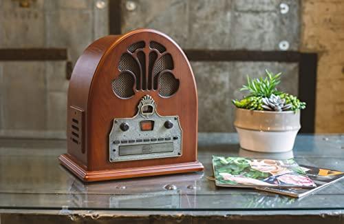 Crosley Crosley CR32D-PA Cathedral Retro AM/FM Tabletop Radio with Bluetooth Receiver and CD Player, Paprika