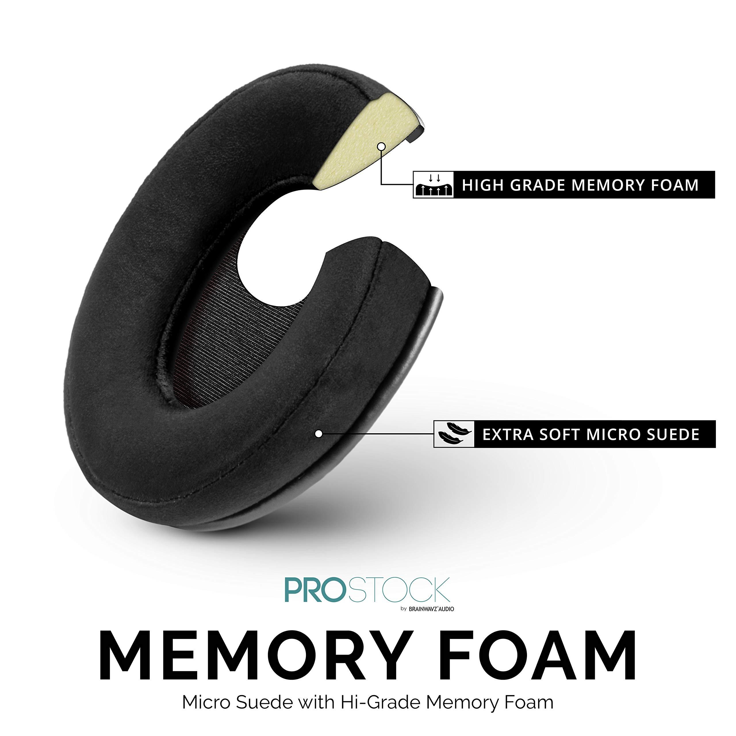 BRAINWAVZ Brainwavz ProStock ATH M50X Upgraded Earpads, Improves Comfort & Style Without Changing The Sound - Ear Pad Designed for ATH-M50X M50BTX M20X M30X M40X Headphones, Vegan Leather (Micro Suede)