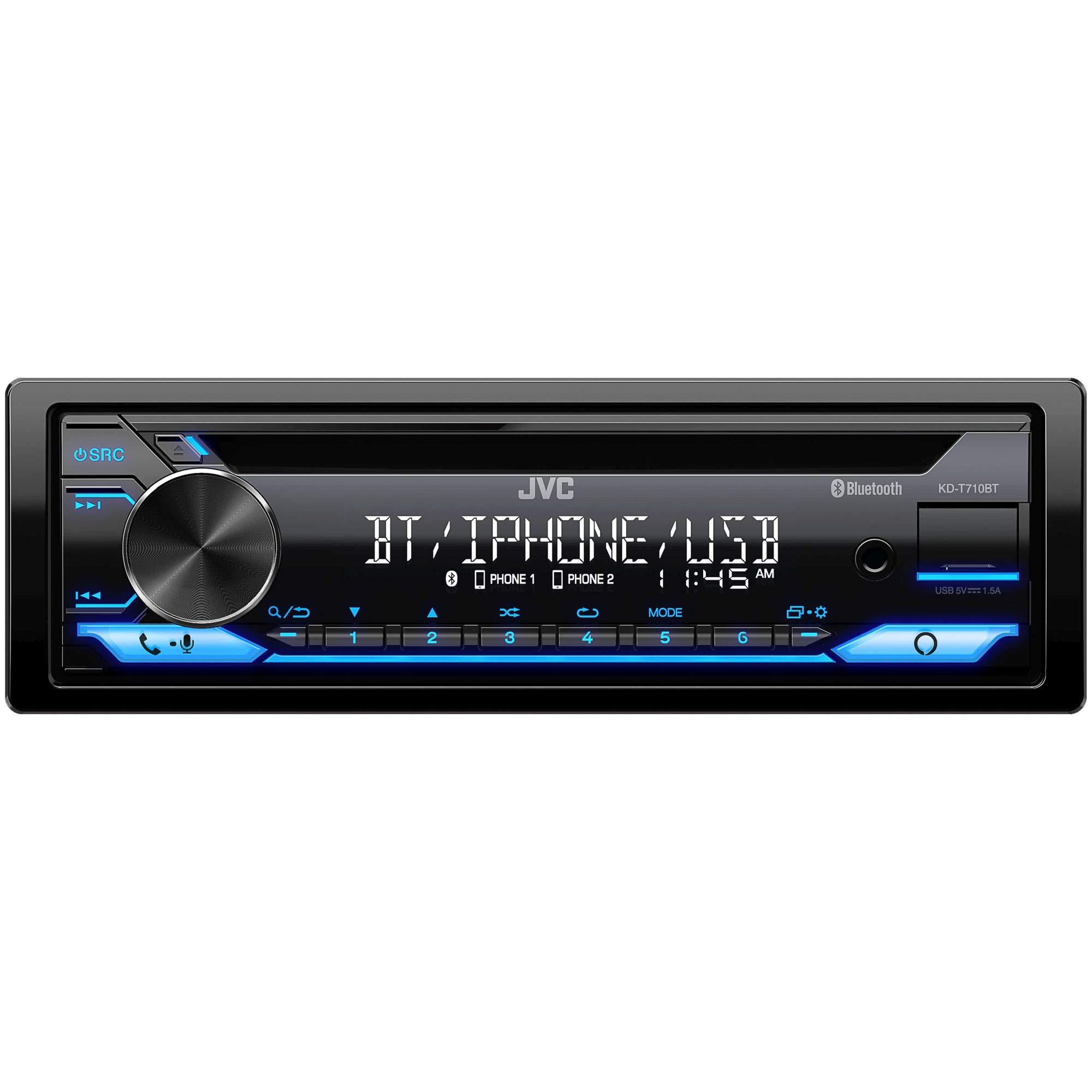 JVC JVC KD-T710BT - CD Receiver Featuring Bluetooth, Front USB, AUX, Amazon Alexa + Swi-RC Steering Wheel Control Interface