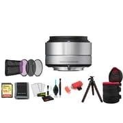 SIGMA Sigma 30mm f/2.8 DN Art Lens for Micro Four Thirds (Silver)(33S963) Bundle with 128GB Memory Card + Filter Kit + Tripod and More