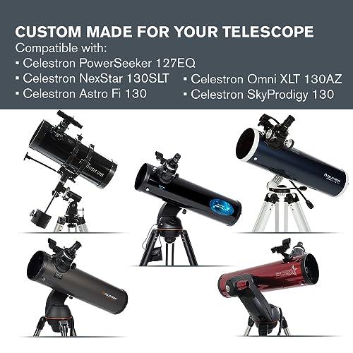 Celestron Celestron EclipSmart Safe Solar Eclipse Telescope Filter Meets ISO 12312-2:2015(E) Standards Works with Existing 127 and 130 Telescopes Observe Solar Eclipses and Sunspots Safe, Snug Fit