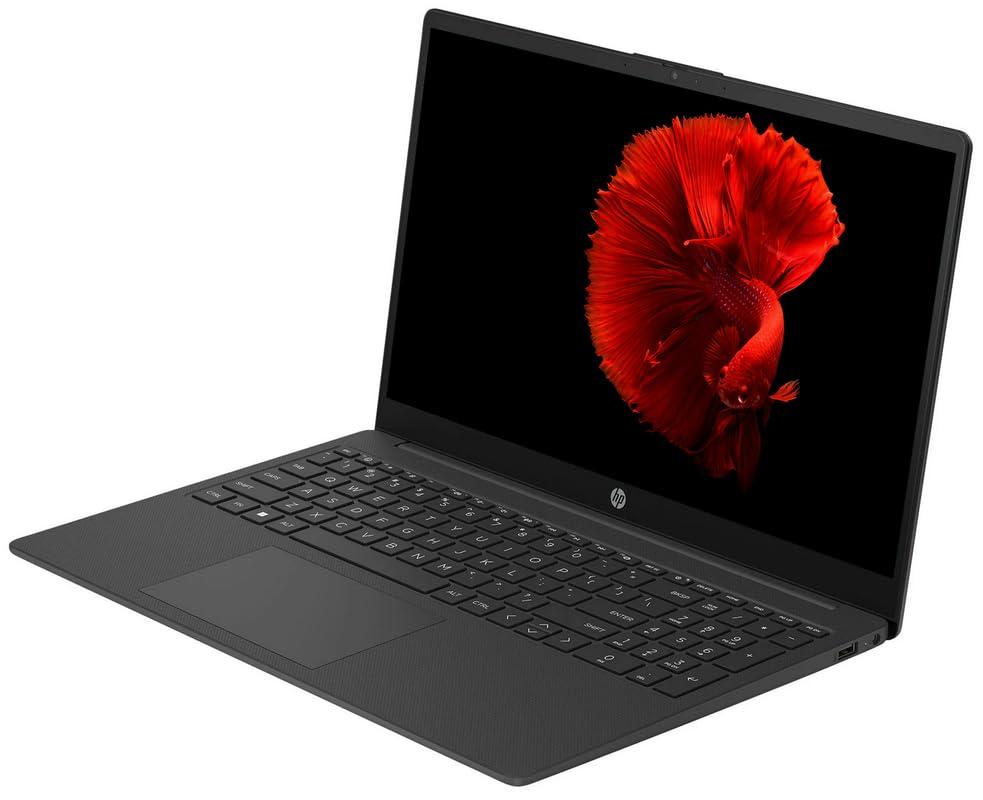 HP HP Essential 15.6" Laptop, Intel N200 4-Core Processor, Windows 11 Laptop 32GB RAM 384GB Storage (128GB SSD+256GB SD Card), Numeric Keypad, Camera Privacy Shutter, NLY Earphones, Black