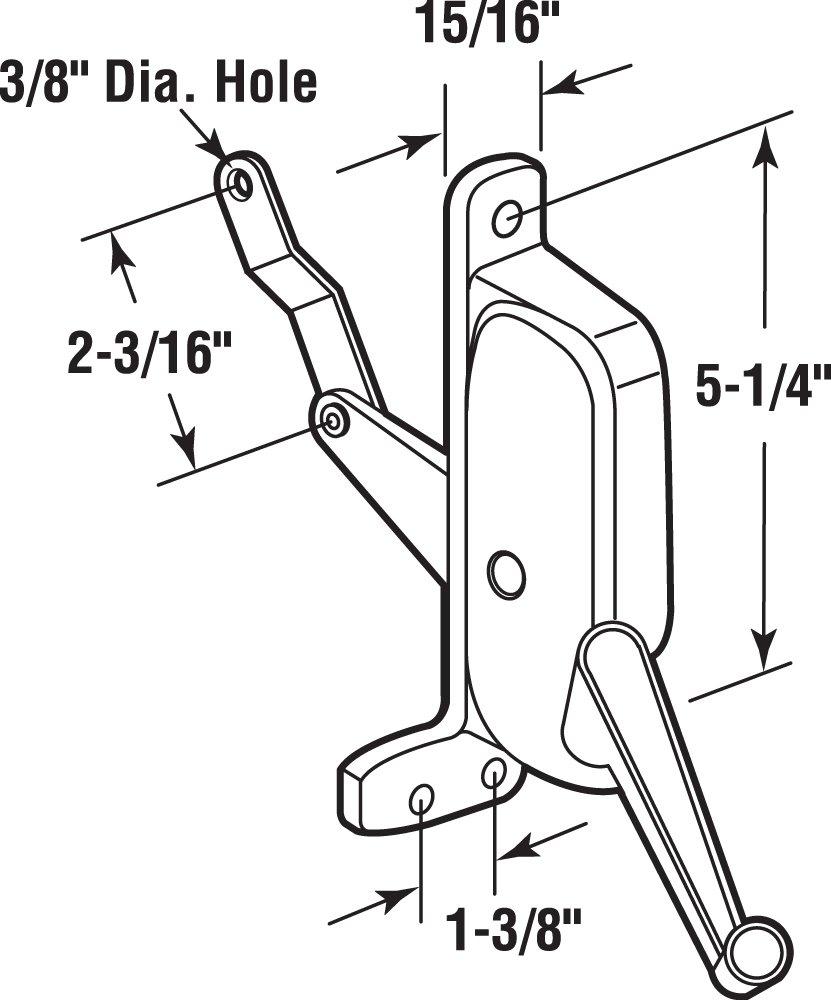 PRIME-LINE Prime-Line H 3672 Awning Operator, Gray, Right Hand, 2-3/16 In. Offset Link, for Stanley-C and E (Single Pack)
