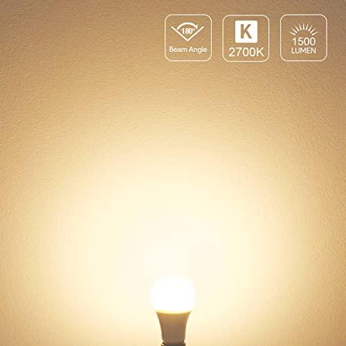 LE LE 100W Equivalent LED Light Bulbs, 14W 1500 Lumens 2700K Warm White Non-Dimmable, A19 E26 Standard Base, 10000 Hour Lifetime, Pack of 6