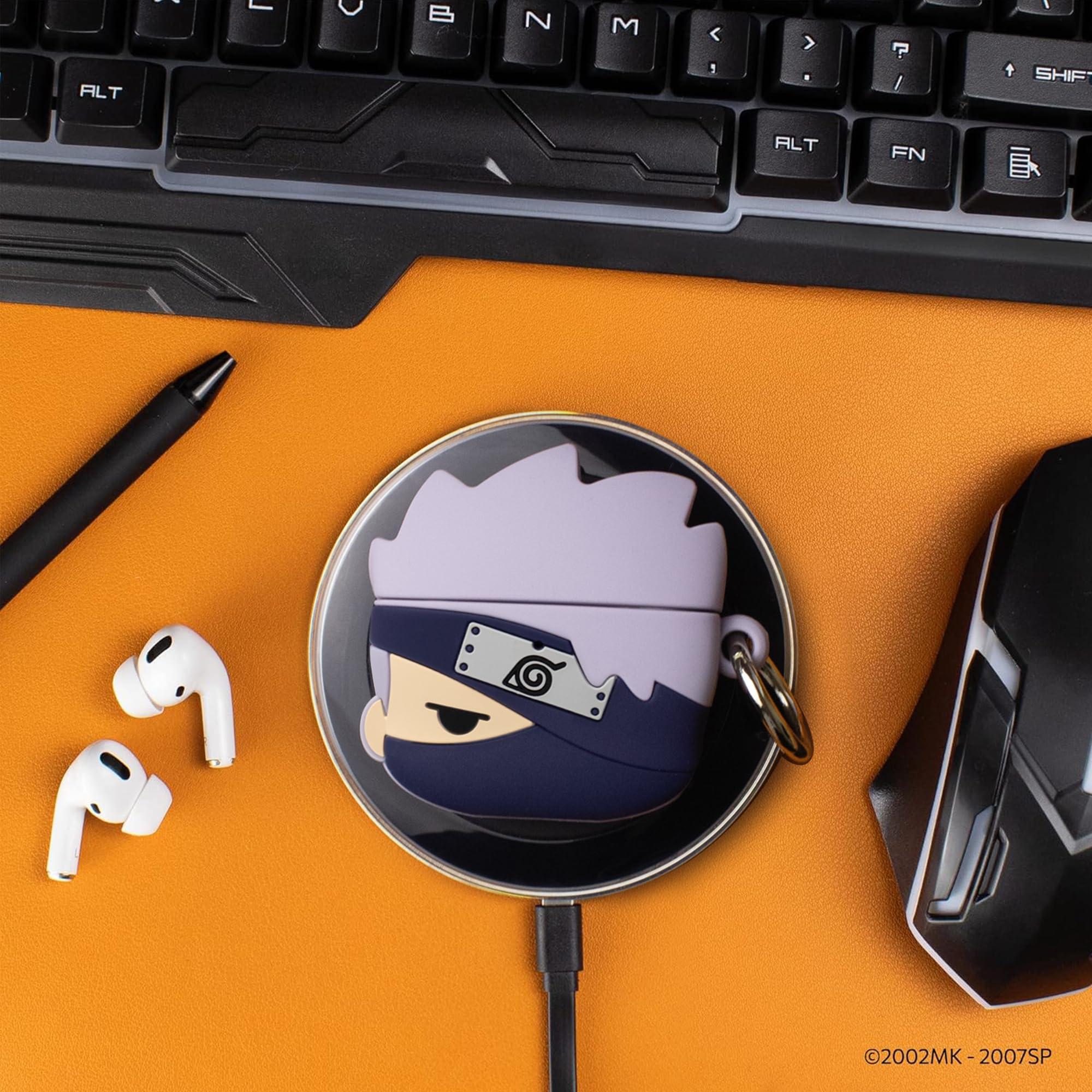 iFace iFace Naruto Shippuden Anime Figure AirPods Case Compatible with AirPods Pro and Pro 2 Silicone Protective Cover [Carabiner Clip Included] [Wireless Charging Compatible] Kakashi