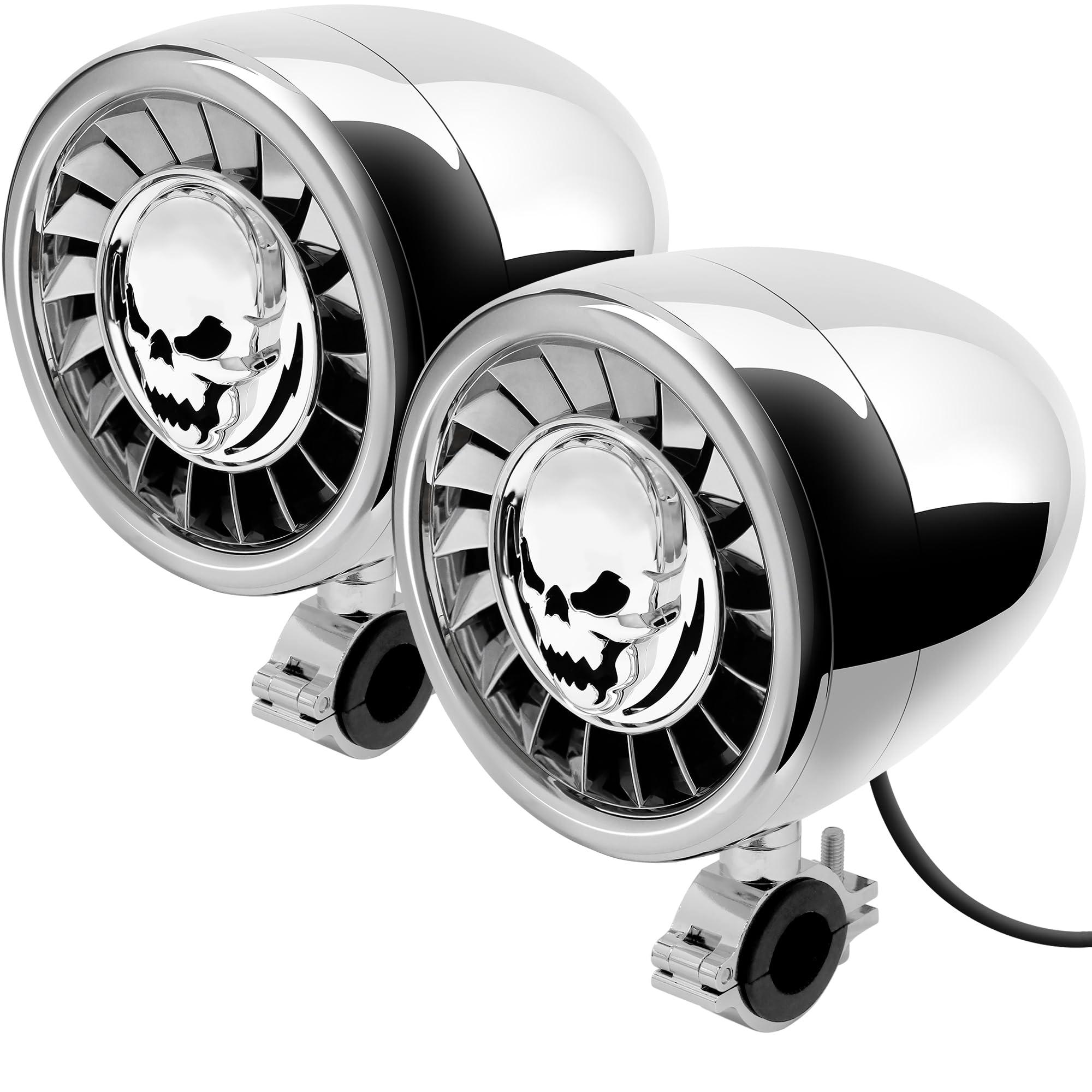 GoHawk GoHawk AS5-X Gen.3 All-in-One 600W Built-in Amplifier 5\" Full Range Waterproof Bluetooth Motorcycle Stereo Speakers Audio Amp System, 1 to 1-1/4\" Ape-Hanger Handlebar Harley Custom Touring Cruiser