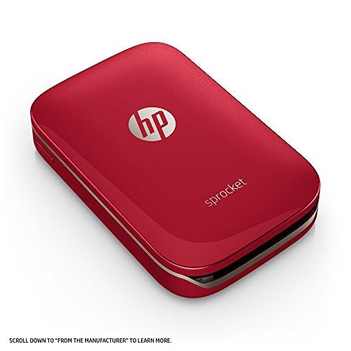 HP Sprocket HP Sprocket Portable Photo Printer, Print Social Media Photos on 2x3" Sticky-Backed Paper - Red (Z3Z93A)