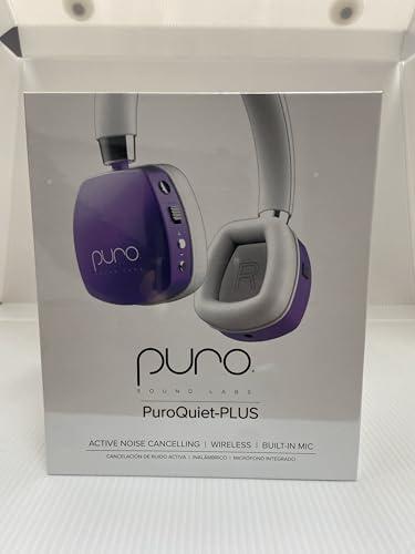 Puro Sound Labs Puro Sound Labs PuroQuiet Plus Volume Limited On-Ear Active Noise Cancelling Bluetooth HeadphonesLightweight Headphones for Kids with Built-in MicrophoneSafer Sound Studio-Grade Quality (Purple)