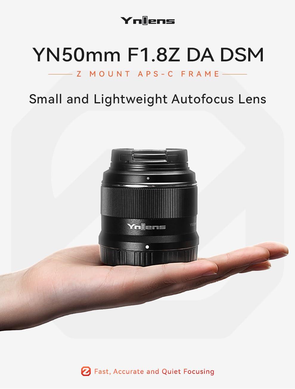 YNLENS YONGNUO YN50mm F1.8Z DA DSM Lens for Nikon Z Mount Mirrorless Cameras APS-C Autofocus Prime Lens