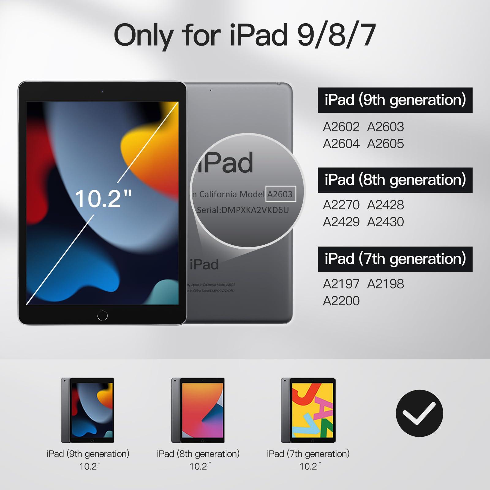 JETech JETech Keyboard Case for iPad 10.2-Inch (2021/2020/2019 Model, 9th/8th/7th Generation) with Pencil Holder, Magnetic Detachable Bluetooth Wireless Keyboard, Soft TPU Back Stand Cover (Rose Gold)