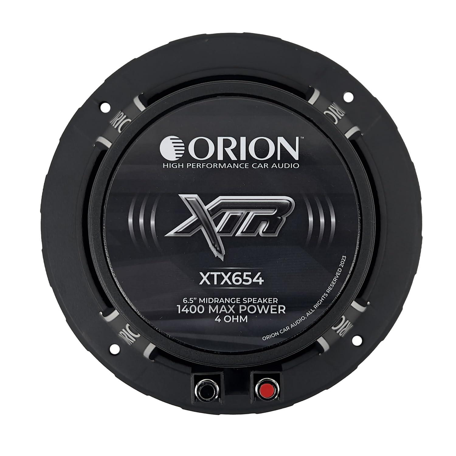 ORION Orion XTR XTX654 High Efficiency 6.5" Mid-Range Bullet Loudspeakers, 1400W Max Power, 350W RMS, 4 Ohm, 1.5" Voice Coil - Pro Car Audio Stereo, Midrange Speakers (Pair)