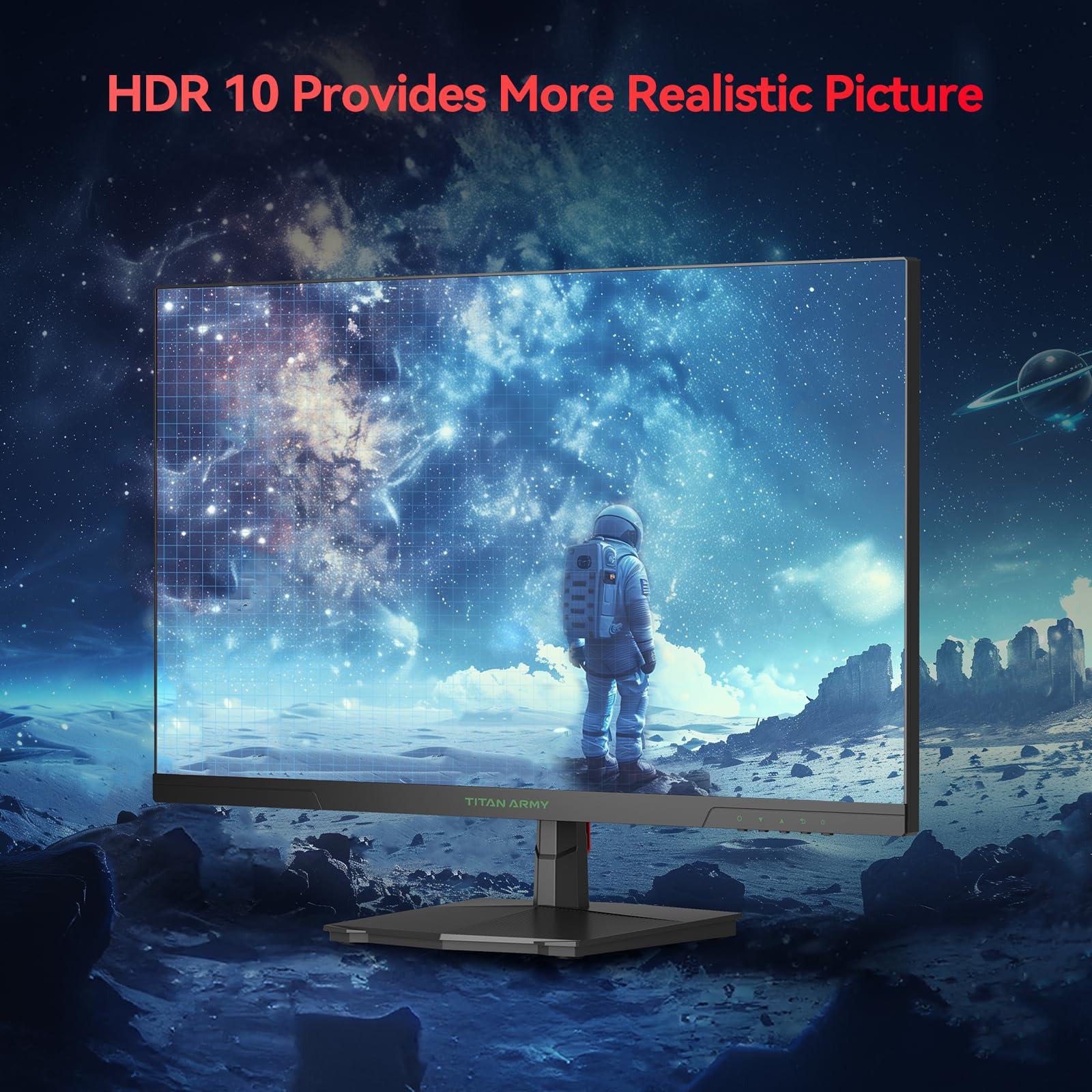 TITAN ARMY TITAN ARMY 27 Inch 180Hz 1440p Gaming Monitor, Fast IPS Panel, QHD 2K 2560 x 1440p, HDR 1ms GTG, Adaptive Sync Vertical Monitor, 120% sRGB, VESA 100 * 100 HDMI 2.0, DisplayPort 1.4, P27GR