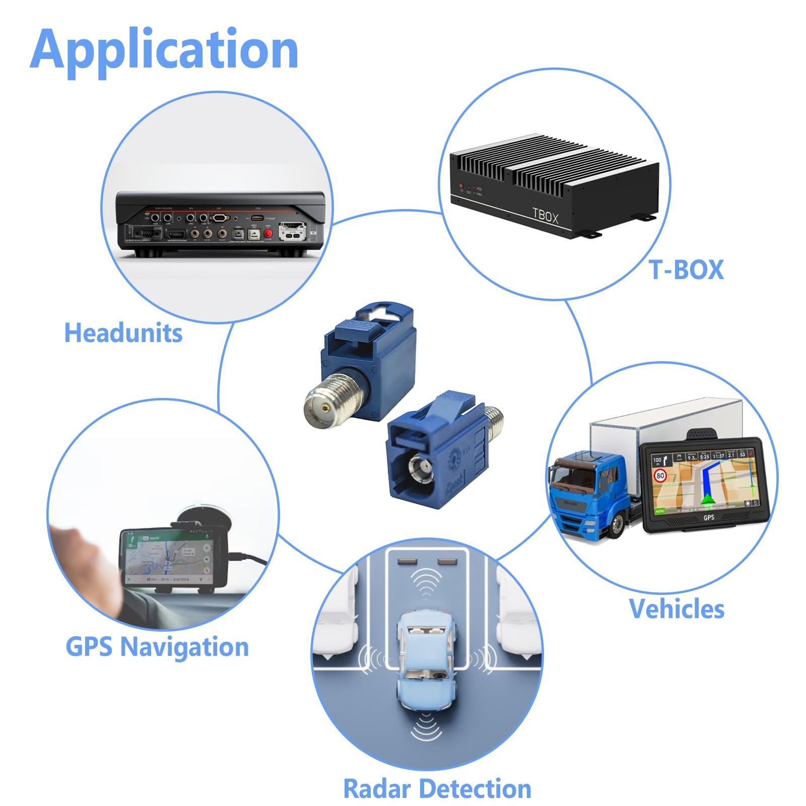 Maswell Maswell Fakra C Female to SMA Female Interseries Adapter Blue Universal Compatibility for GPS Multi-Function Antennas Automotive Antenna Signal Adapter
