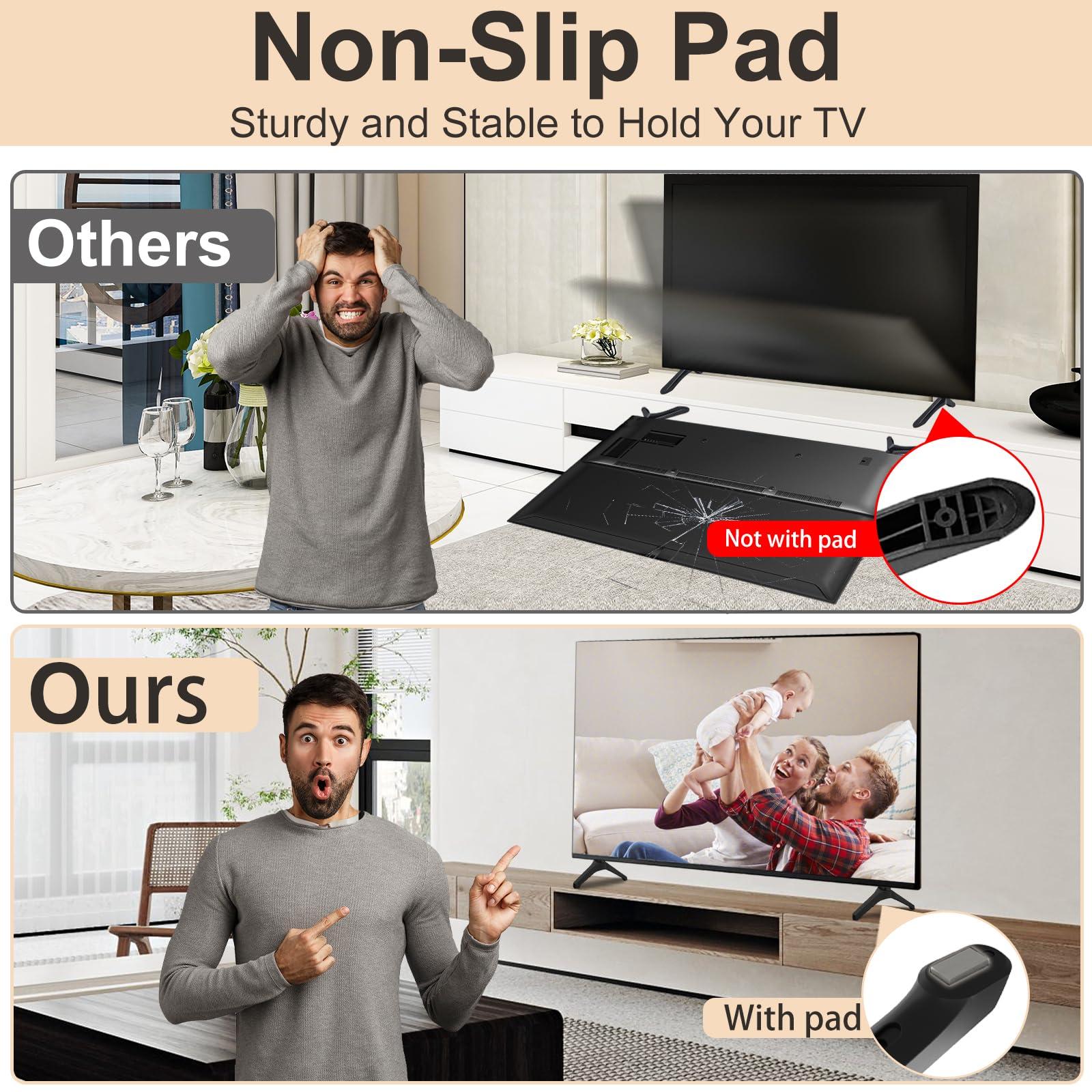 Maozhren TV Stand for Samsung TV Legs Replacement, for UN50TU7000FXZA UN50TU700DFXZA UN55TU7000FXZA UN55TU700DFXZA UN58TU7000FXZA UN58TU700DFXZA UN50TU8000FXZA LH55BETHLGFXGO, Only for Models We Listed, Black