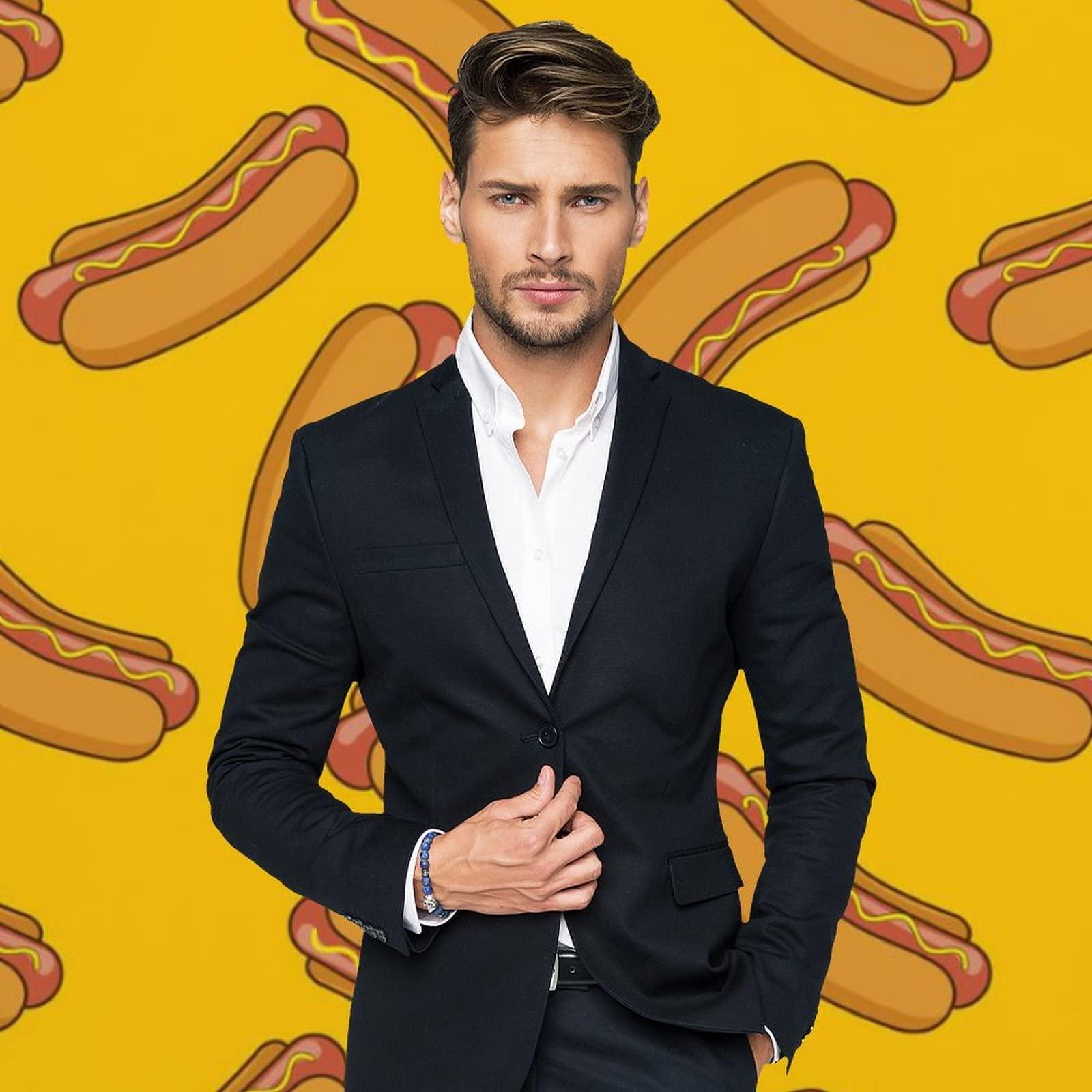 LJFABKY Hot-Dog Print Portrait Background Screen for Photo Backdrop Video Photography Studio(Only Fabric)