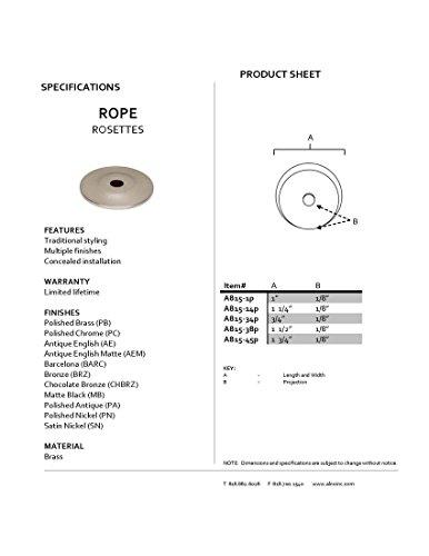 Alno Alno A815-1P-AEM Traditional Knobs Backplates, Antique English Matte, 1"