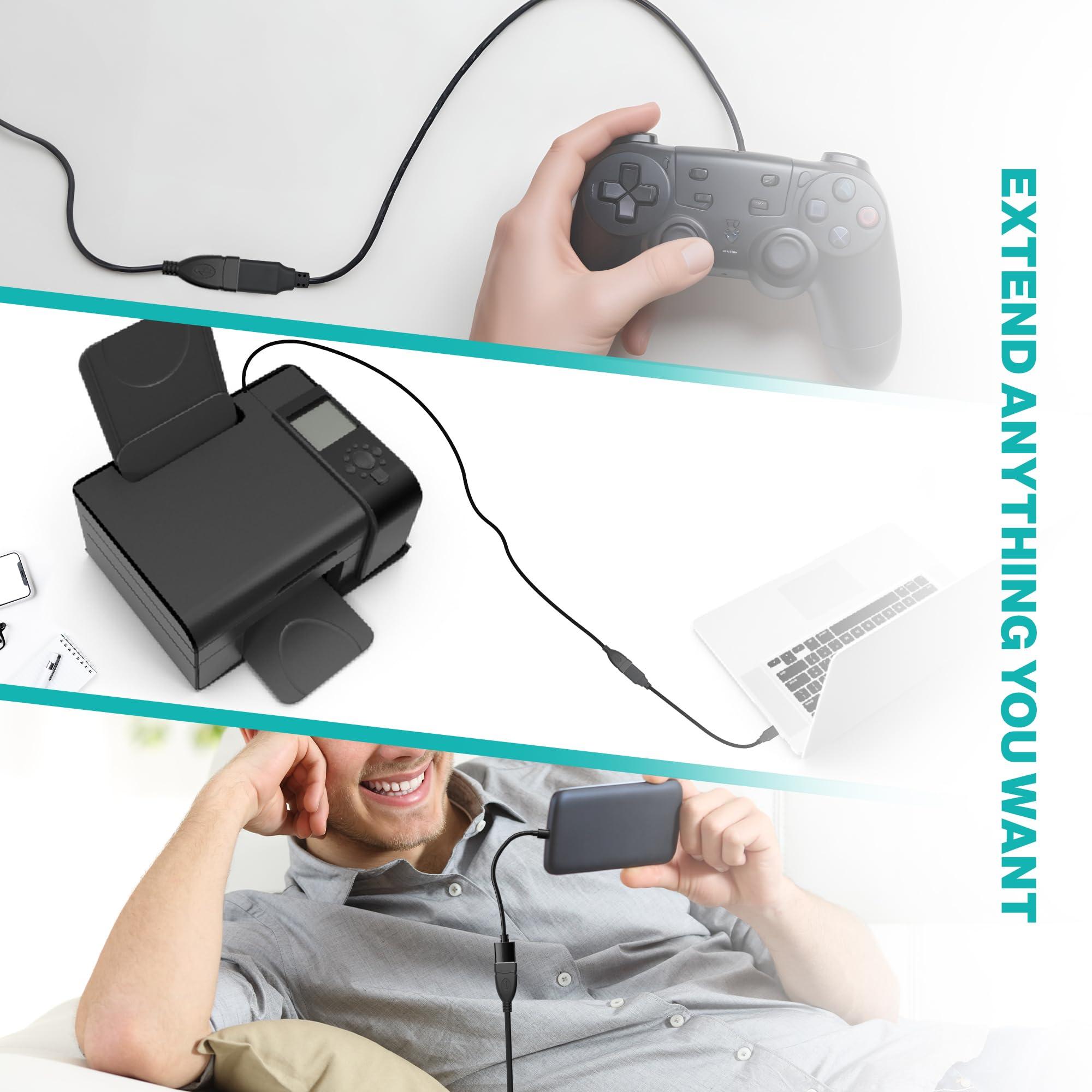 LORDTRONICS LORDTRONICS Long USB Extension Cable 10FT USB Extender USB Male to Female Data Transfer Adapter and Charging M/F for Laptop, PlayStation, Xbox, USB Flash Drive