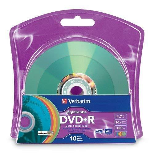 Verbatim Verbatim 16x DVD+R LightScribe Assorted Color Blank Media, 4.7GB/120min - 10 Pack (96941)