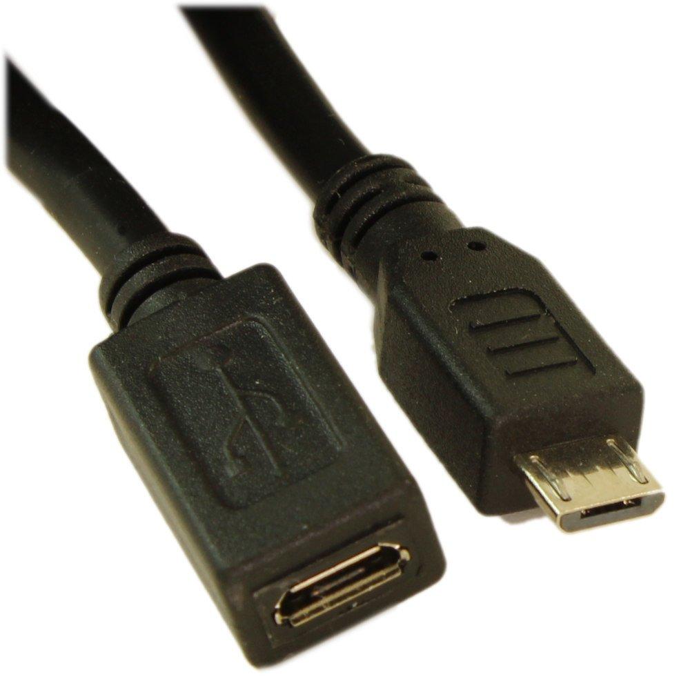 My Cable Mart MyCableMart 6ft USB 2.0 Micro-B 5-Pin Extension Male/Female Cable, Nickel Plated