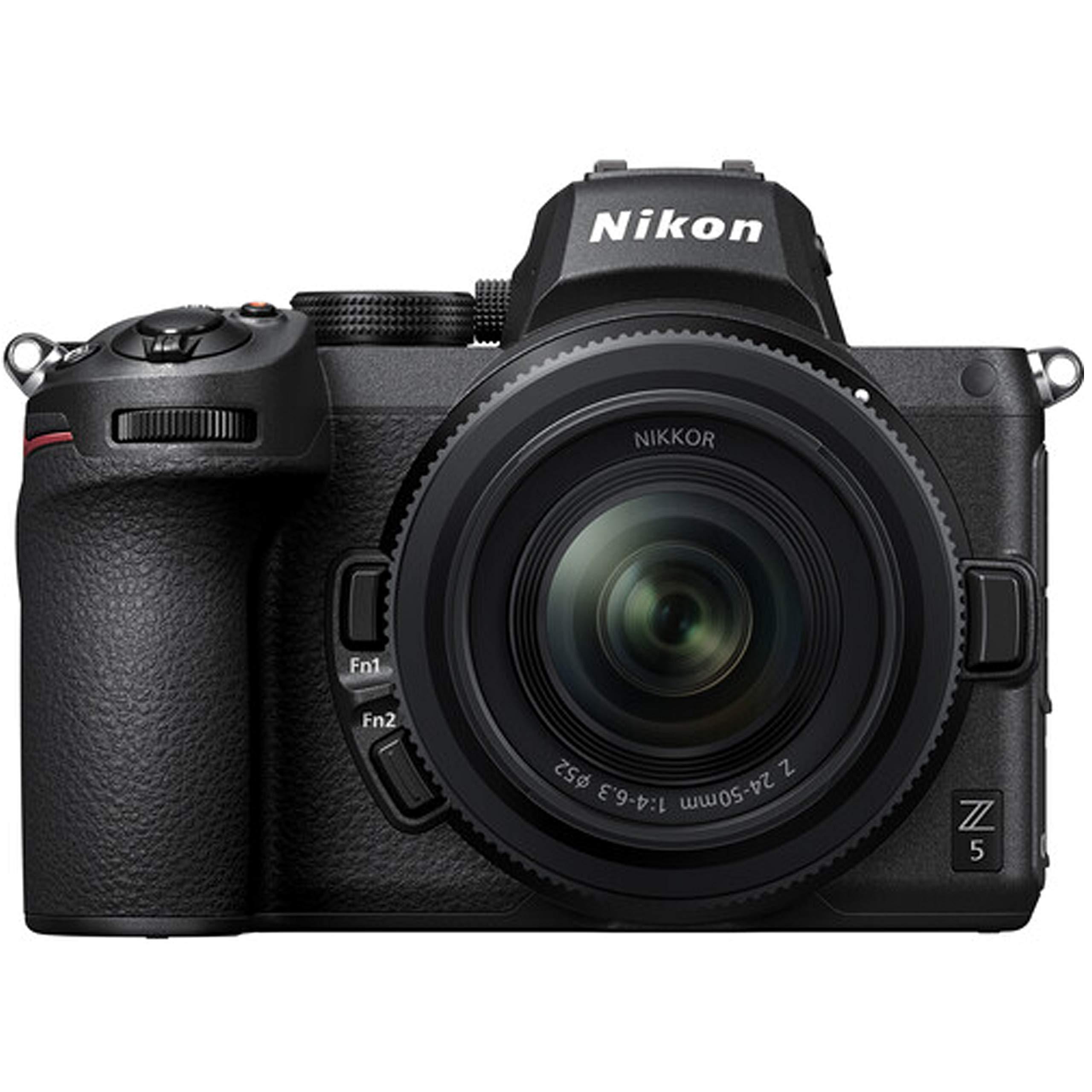Nikon Nikon Z5 Mirrorless Digital Camera 24.3MP W/Nikkor Z 24-50mm f/4-6.3 Lens + 128GB Memory, Spare Battery, Filters,Case, Tripod, Flash, and More (39pc Bundle), Black (Renewed)