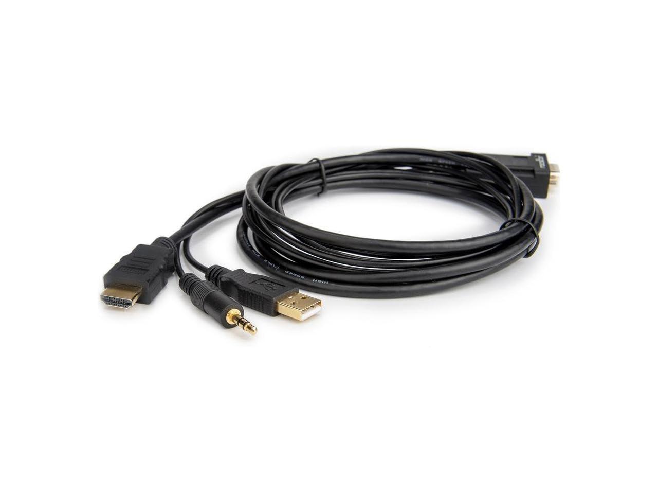 Rocstor Rocstor Premium 6ft VGA to HDMI Converter Cable with Power and Audio Support M/M - Compatible with Computers, pc, Desktop, Laptop, Ultrabook, Notebook, Chromebook, Roku, PS3 & 4, Xbox One, Xbox 36