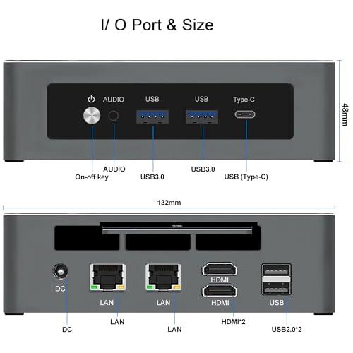 Dozlzyp 4K HD Mini Gaming PC Windows 11 Pro, AMD Ryzen 9 6900HX, 4* USB, 2* HDMI, Type-C USB4.0, 2* Lans 2.5G, Desktop Mini Computer, Wi-Fi 6E BT5.3, 64GB DDR5 1TB PCIe