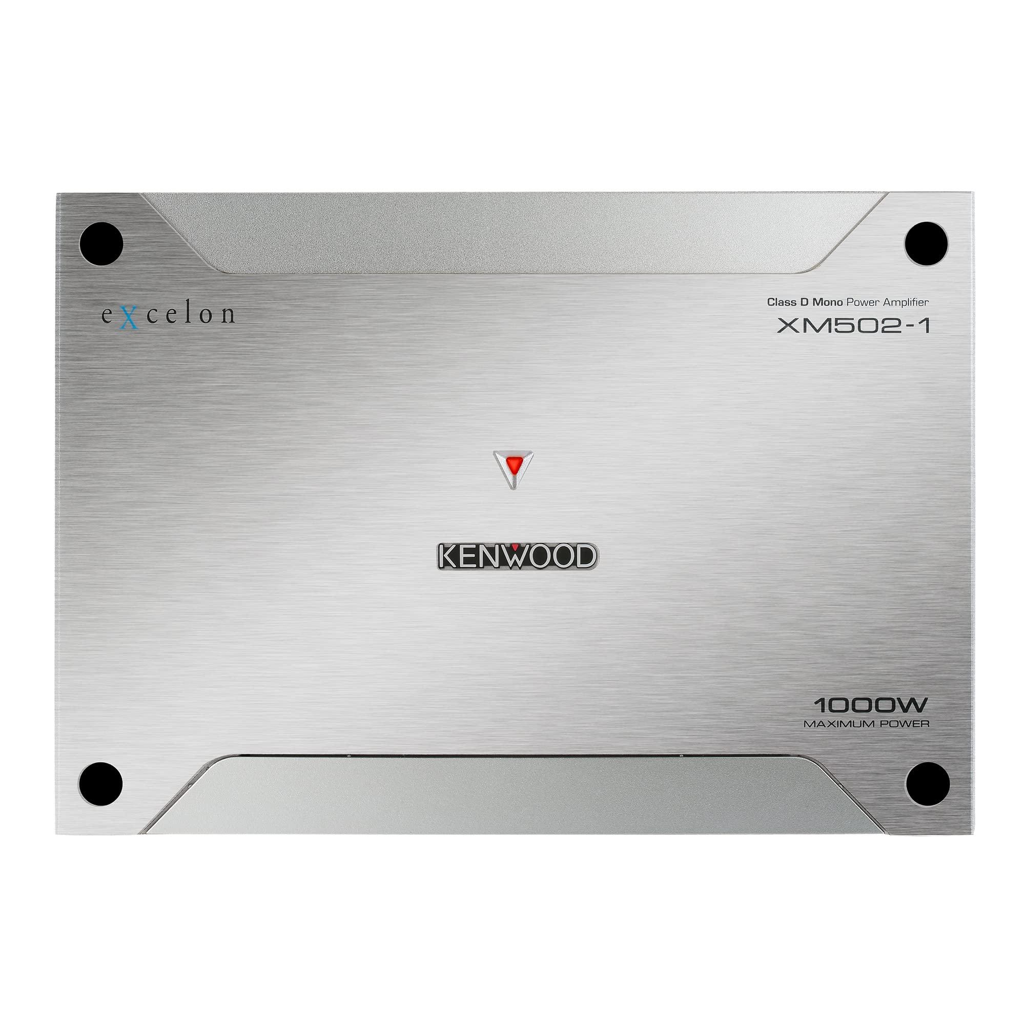 Kenwood KENWOOD XM502-1 Excelon Marine/Motorsport Mono Subwoofer Car Amplifier | 500W RMS | Class-D Design | Weatherproof & Compact | Bass Boost & Subsonic Filter | Remote Control Compatible | 2-Year Warranty