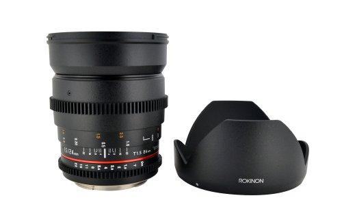 Rokinon Rokinon Cine CV24M-N 24mm T1.5 Cine Wide Angle Lens for Nikon with De-Clicked Aperture and Follow Focus Compatibility 24-24mm Wide-Angle Lens