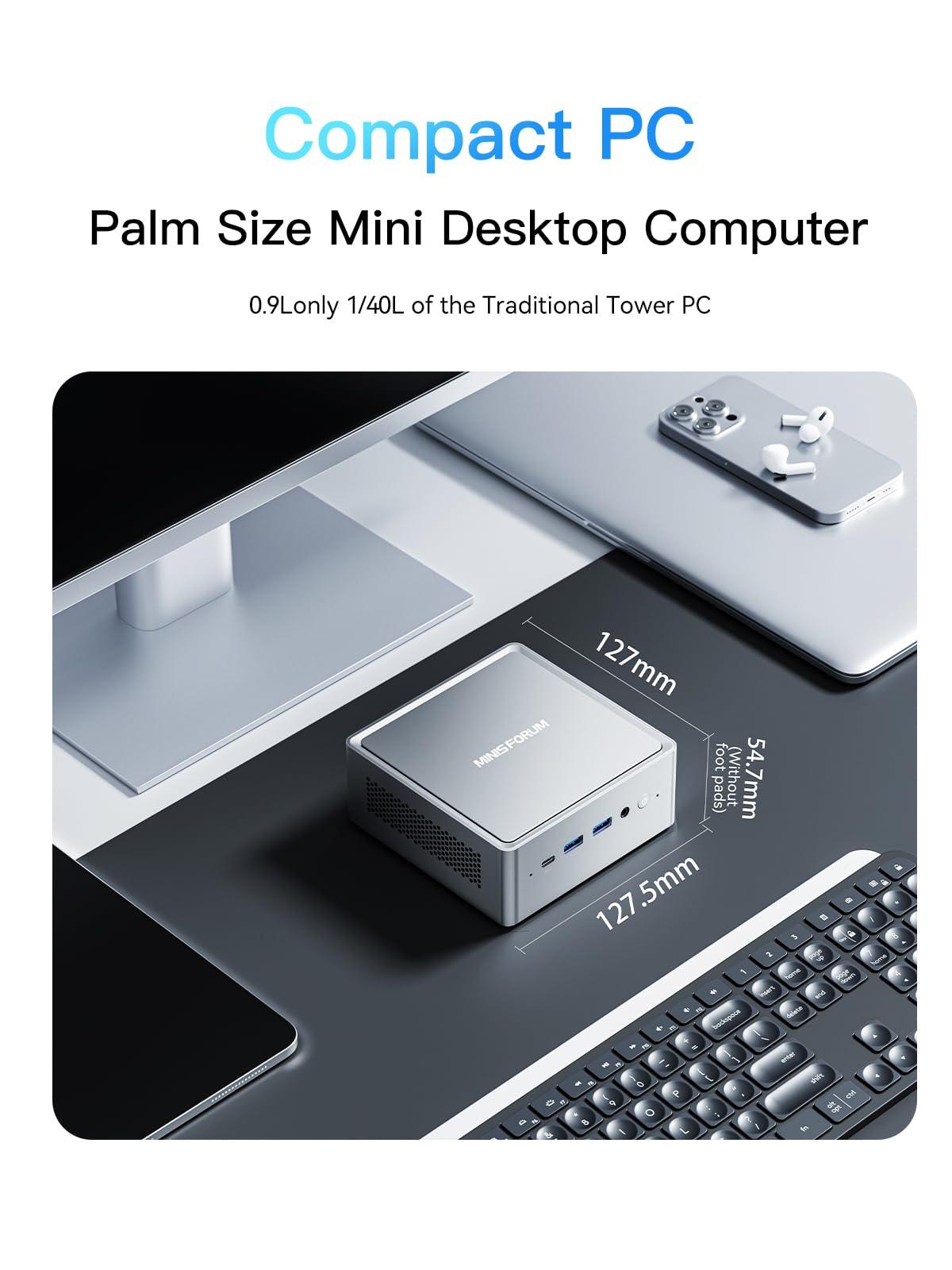 MINISFORUM MINISFORUM NAB9 Intel Core i9-12900HK(14C/20T, up to 5.0GHz) Mini PC 32GB RAM 1TB SSD, 2x HDMI | 2x USB-C Four 4K@60Hz Video Outputs Small, 2x2.5G RJ45, 4x USB3.2 Intel Iris Xe Graphics Micro Computer