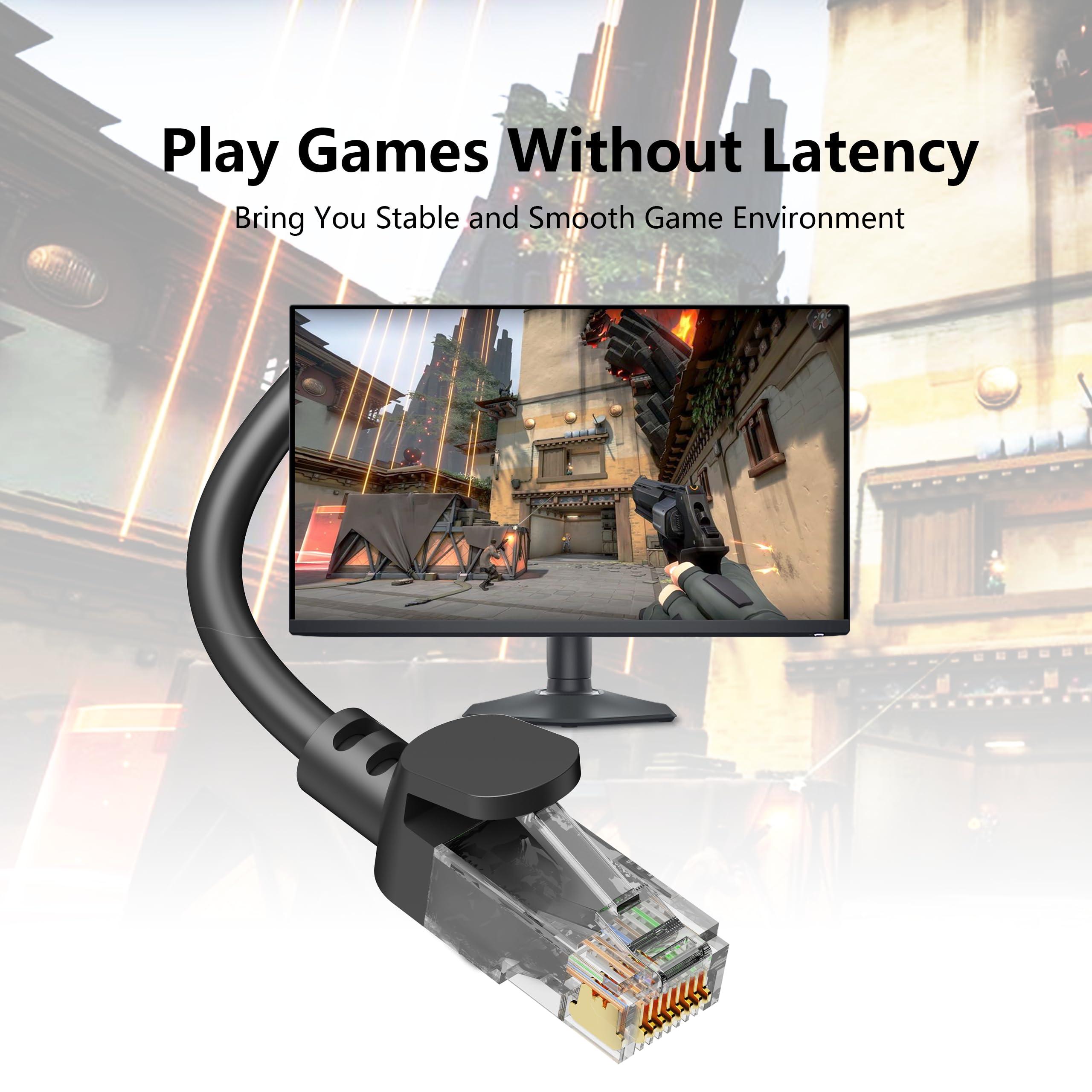 Jadaol Cat6 Outdoor Ethernet Cable 200ft, Support Cat8 Cat7 Network, 10Gbps 24AWG Pure Copper, Heavy Duty Direct Burial In-Ground Waterproof UV Resistant LAN Internet Patch Cable, Durable Long Ethernet Cable