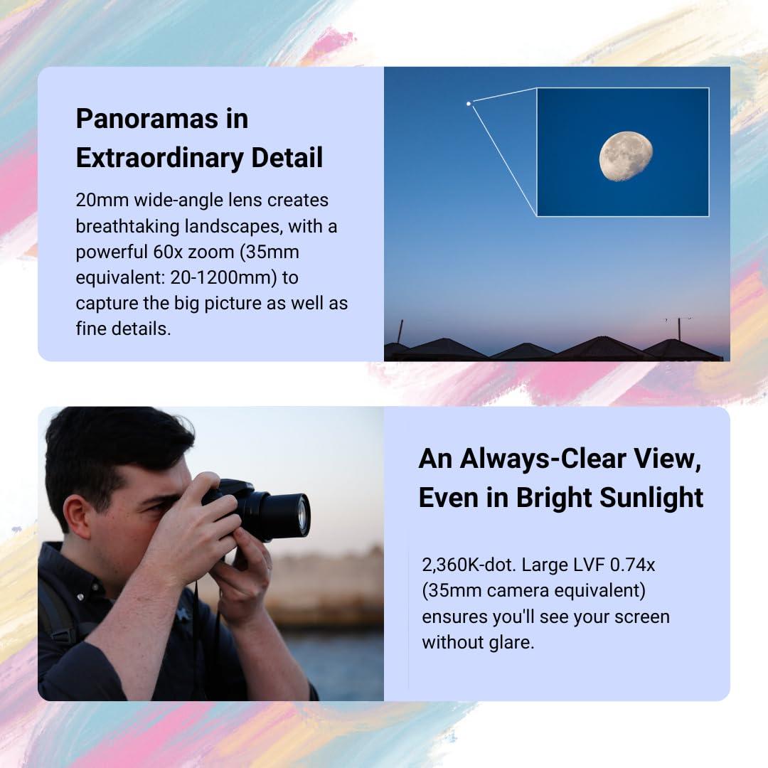 Panasonic Panasonic LUMIX FZ80D 20 to 1200mm Zoom Lens Point and Shoot Compact Camera (Black) Bundle with 64GB Extreme Pro SDXC UHS-I Memory Card (2 Items)