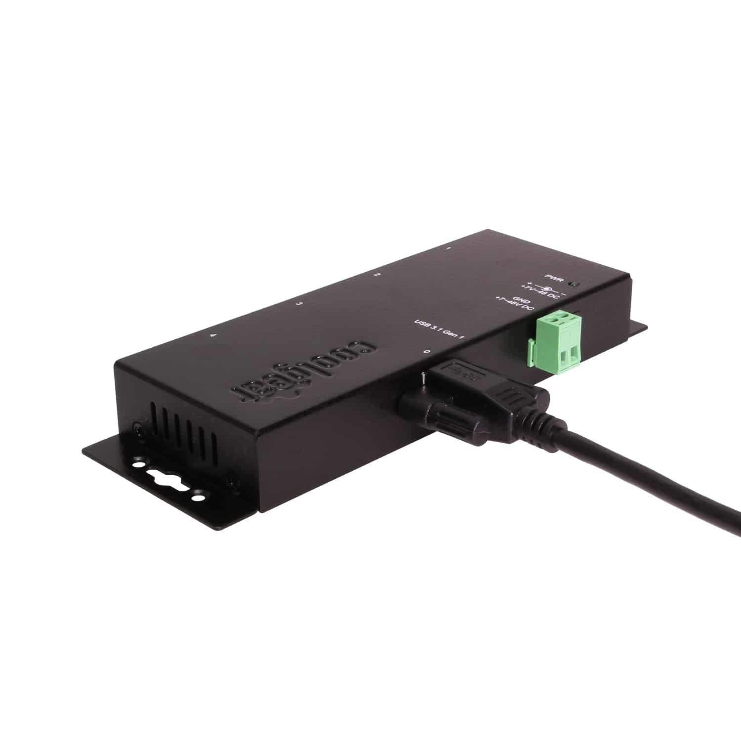 Coolgear Coolgear USB 3.2 G1 4-Port Industrial Hub w/Power Supply, GL 3520 Chipset