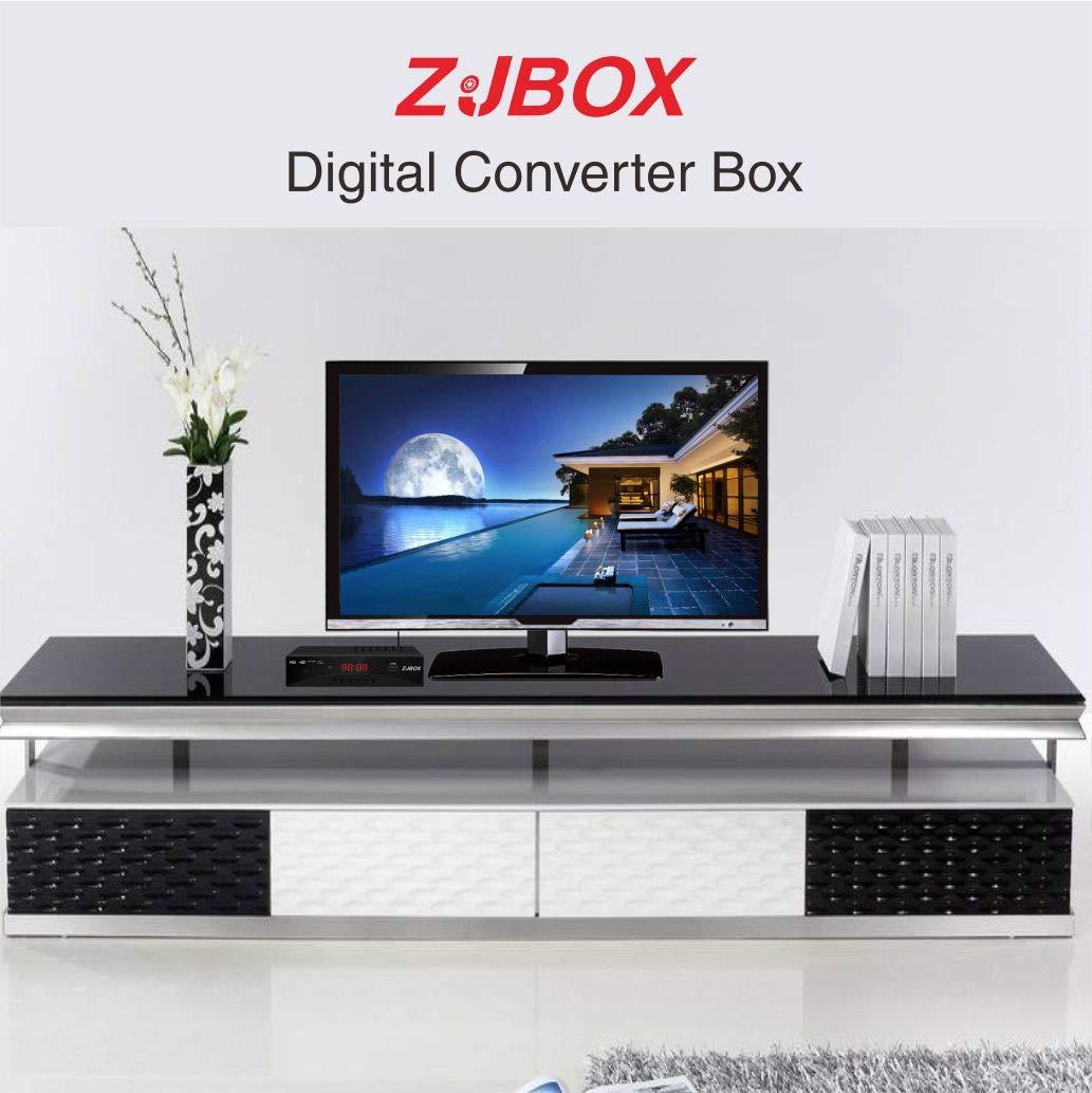 ZJBOX Digital TV Converter Box, ATSC Cabal Box - ZJBOX for Analog HDTV Live1080P with TV Recording&Playback,HDMI Output,Timer Setting TV Tuner Function Set Top Box Digital Channel Free