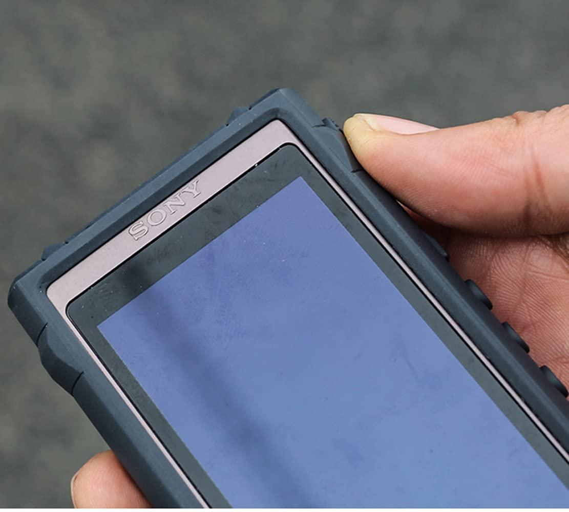 Fat Bear Fat Bear for Sony A55 Case,Anti-Skid Anti-Knock Shockproof Armor Full Protective Skin Case Cover for Sony Walkman NW-A55HN A56HN A57HN A50 A55 A56 A57 (Gray case with Tempered Glass)