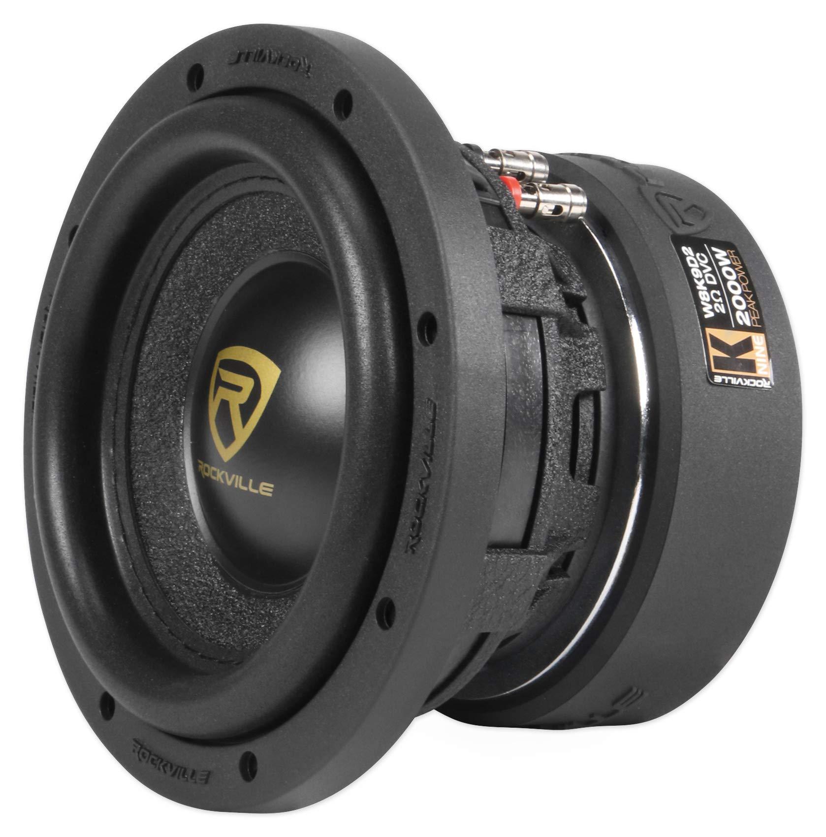 Rockville (2) Rockville W65K9D2 6.5\" 1000w Car Subwoofers Subs+Sealed Sub Box Enclosure
