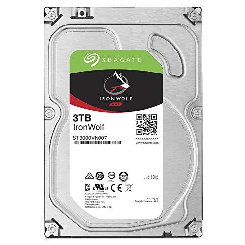 Seagate Seagate IronWolf 3TB NAS Internal Hard Drive HDD CMR 3.5 Inch SATA 6Gb/s 5900 RPM 64MB Cache for RAID Network Attached Storage, Rescue Services Frustration Free Packaging (ST3000VZ007)