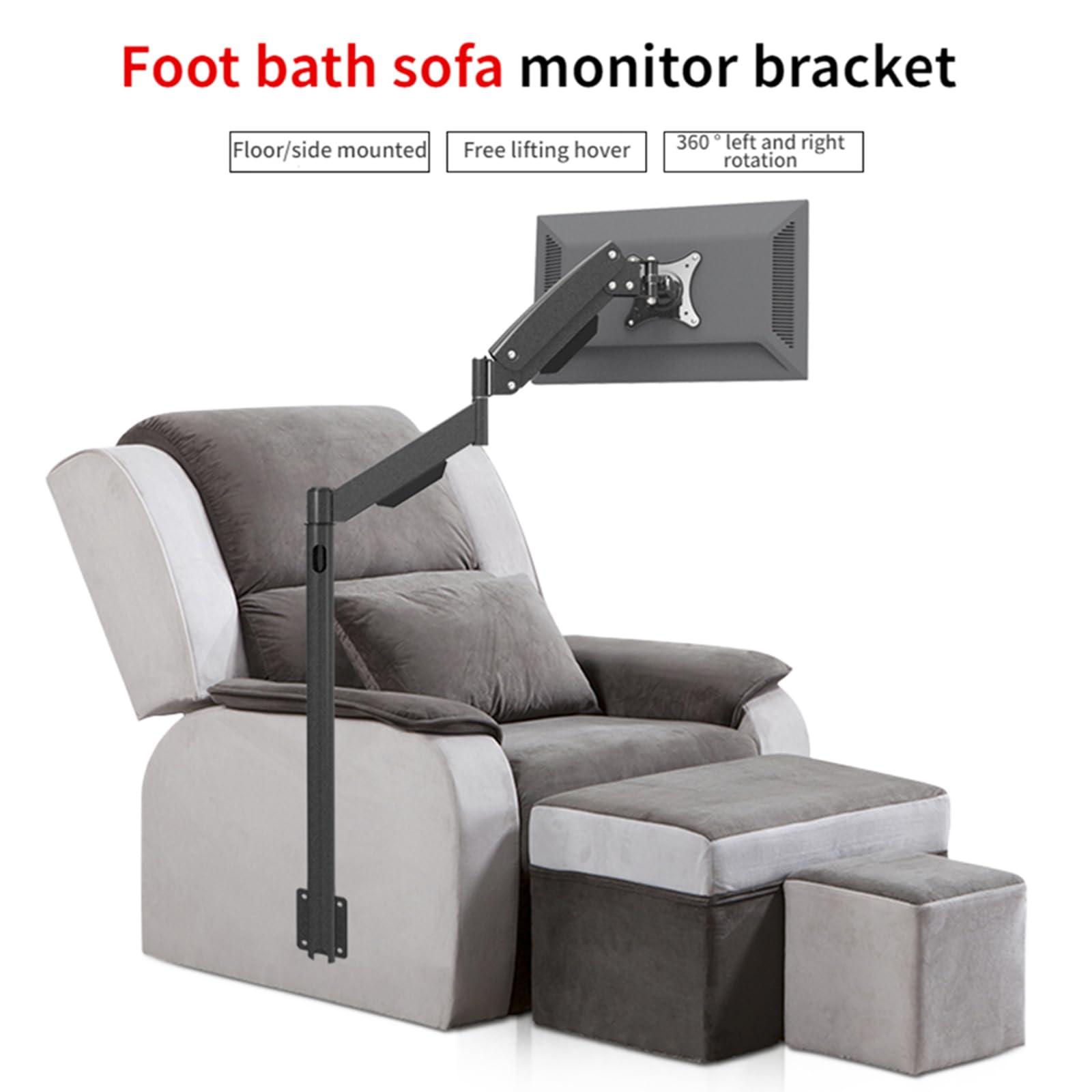 sunter98 Premium Gas Spring Single Monitor Floor Stand - Adjustable Height, Sturdy TV Mount for 13-27 LCD Monitors - Holds up to 10kgs - Perfect PC Stand for Floor or Sofa Side