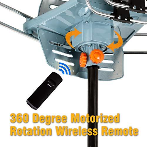 Five Star Five Star HDTV Antenna Amplified Digital Outdoor Antenna 150 Miles Range, 360 Degree Rotation Wireless Remote, with 40FT RG6 Coax Cable Installation Kit Supports 5 TVs