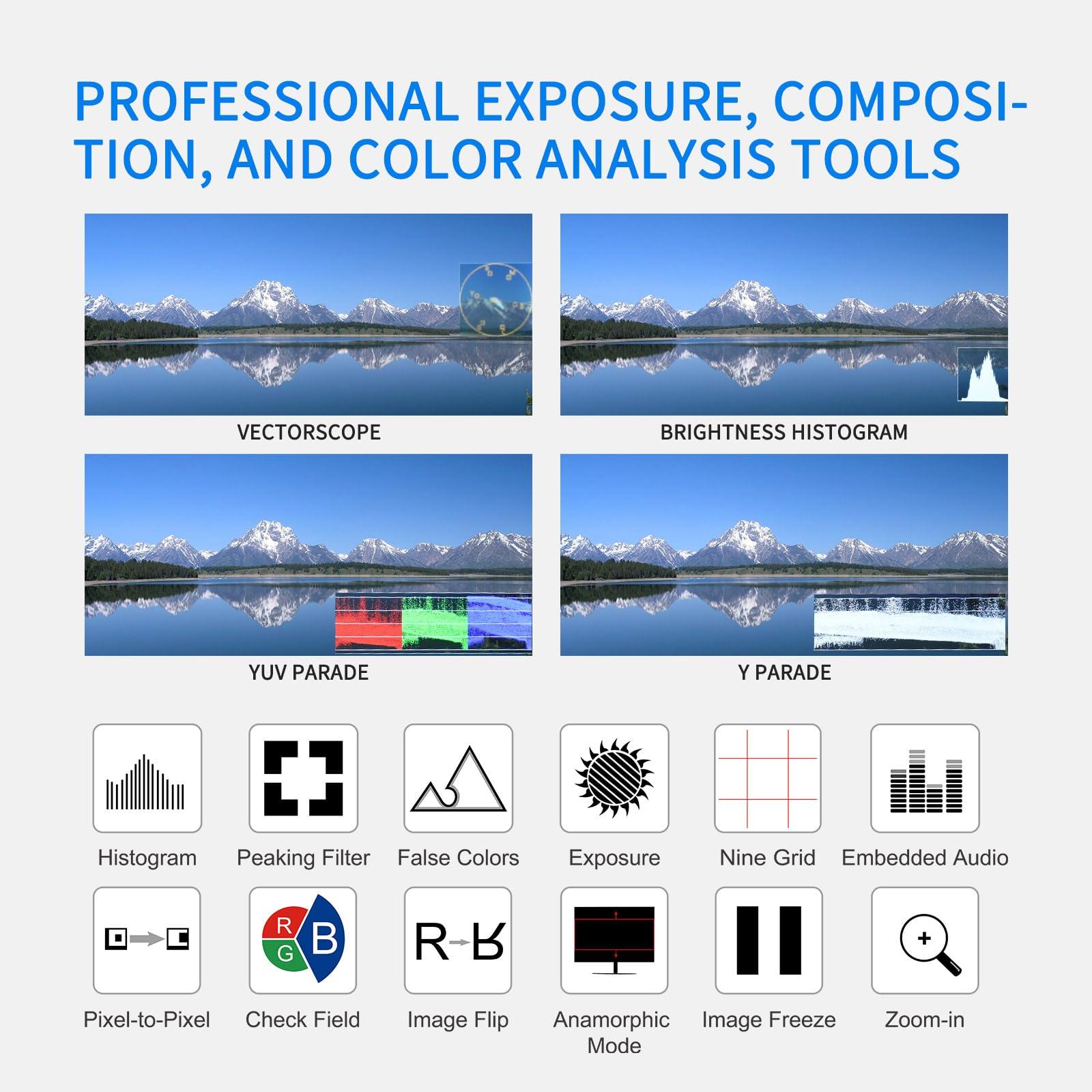 FEELWORLD FEELWORLD Video Camera Monitor 6 Inch Touch Screen DSLR HDMI Field Monitor with F750 Battery 4400mAh + Bag IPS FHD1920x1080 4K HDMI Input Output 5 V Type c Input F5PROV4