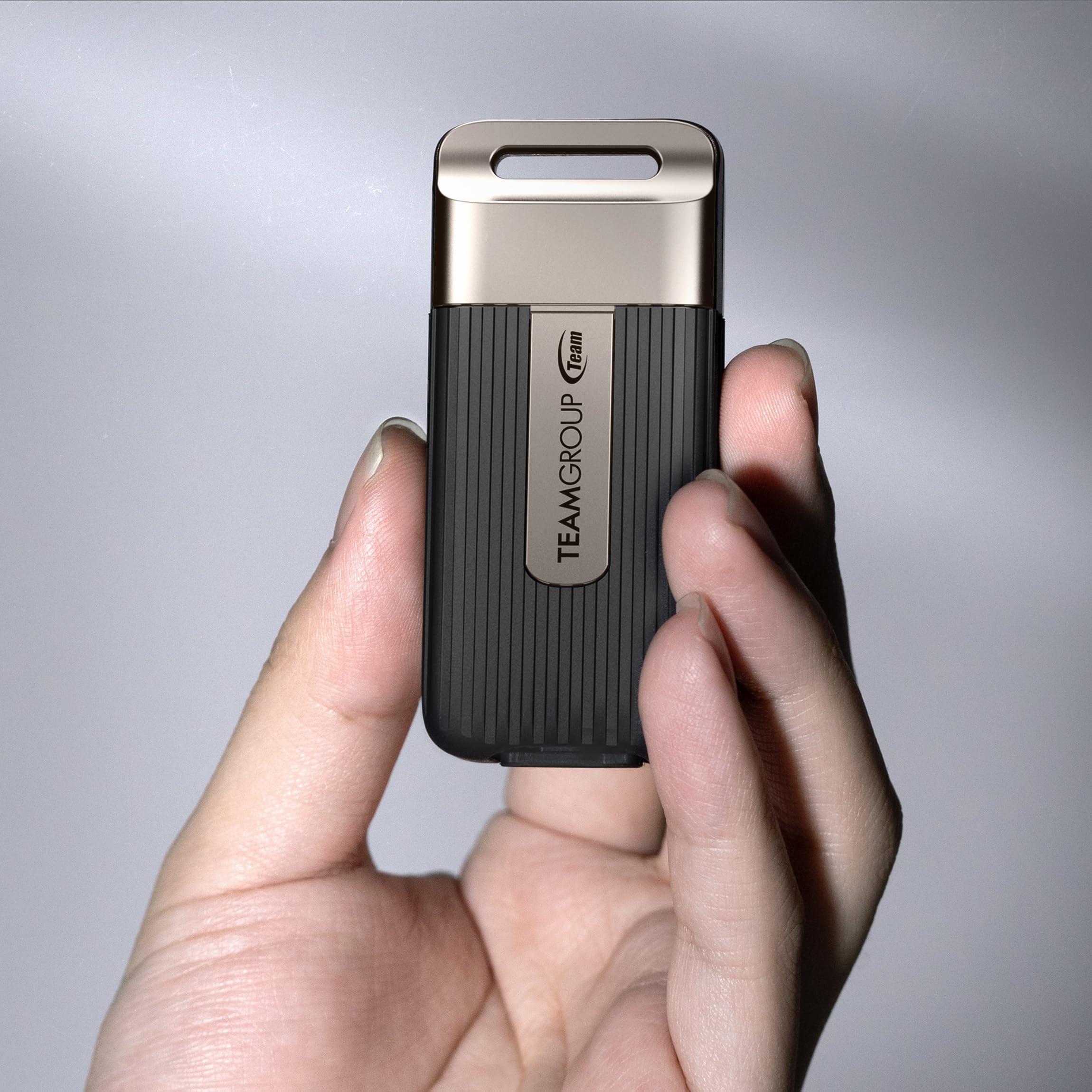 TEAMGROUP TEAMGROUP PD20 1TB Portable External Solid State Drive SSD Read up to 2000MB/s USB 3.2 Gen2x2 Type-C Waterproof Dustproof IP54 TPSEG5001T0C102