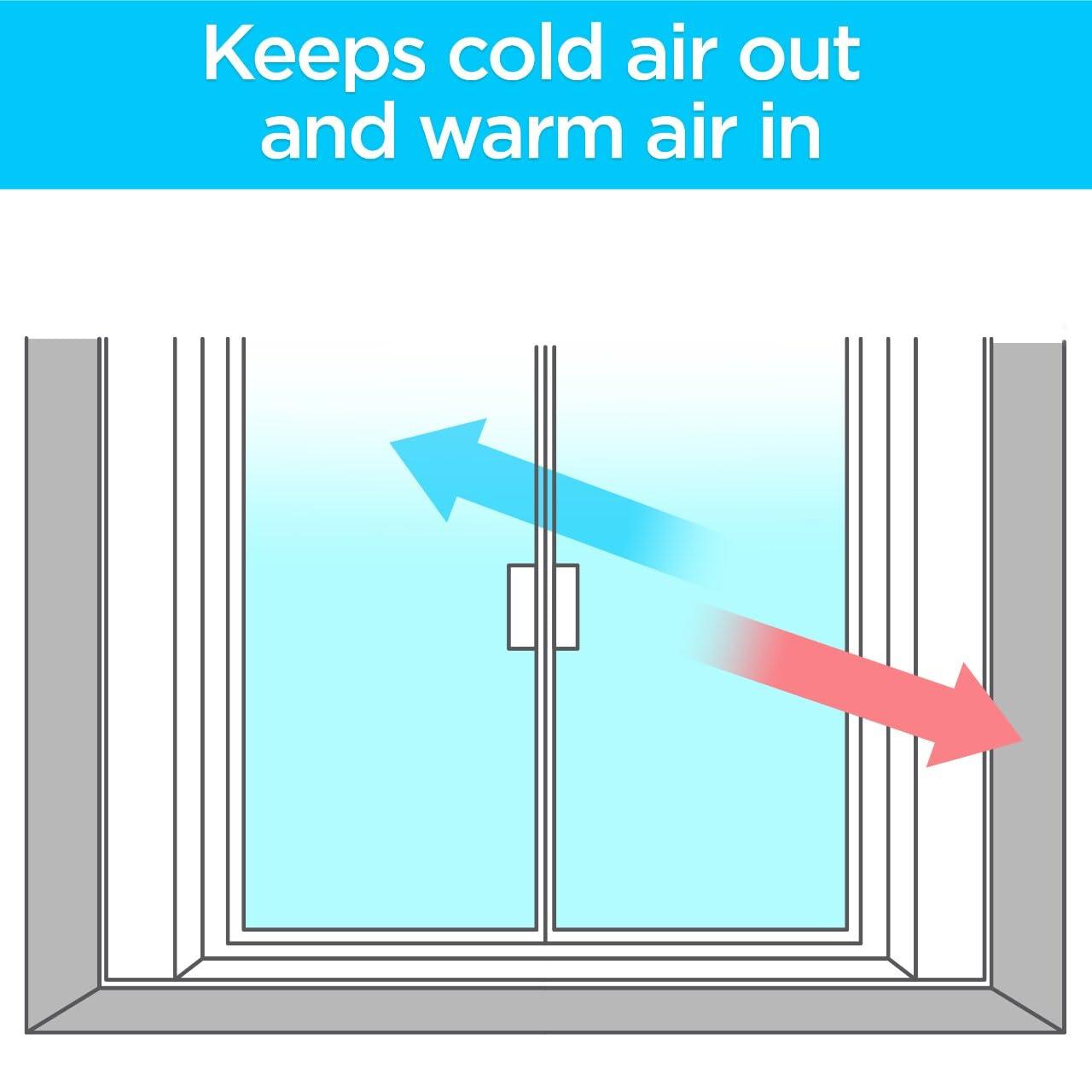 3M 3M Indoor Patio Door Insulation, Insulator Kit for 6\'-8\" x 9\' ft Patio Door, Keeps Cold Air Out and Warm Air In, Includes Heat Shrink Window Film and Scotch Window Film Mounting Tape (2144W-6)